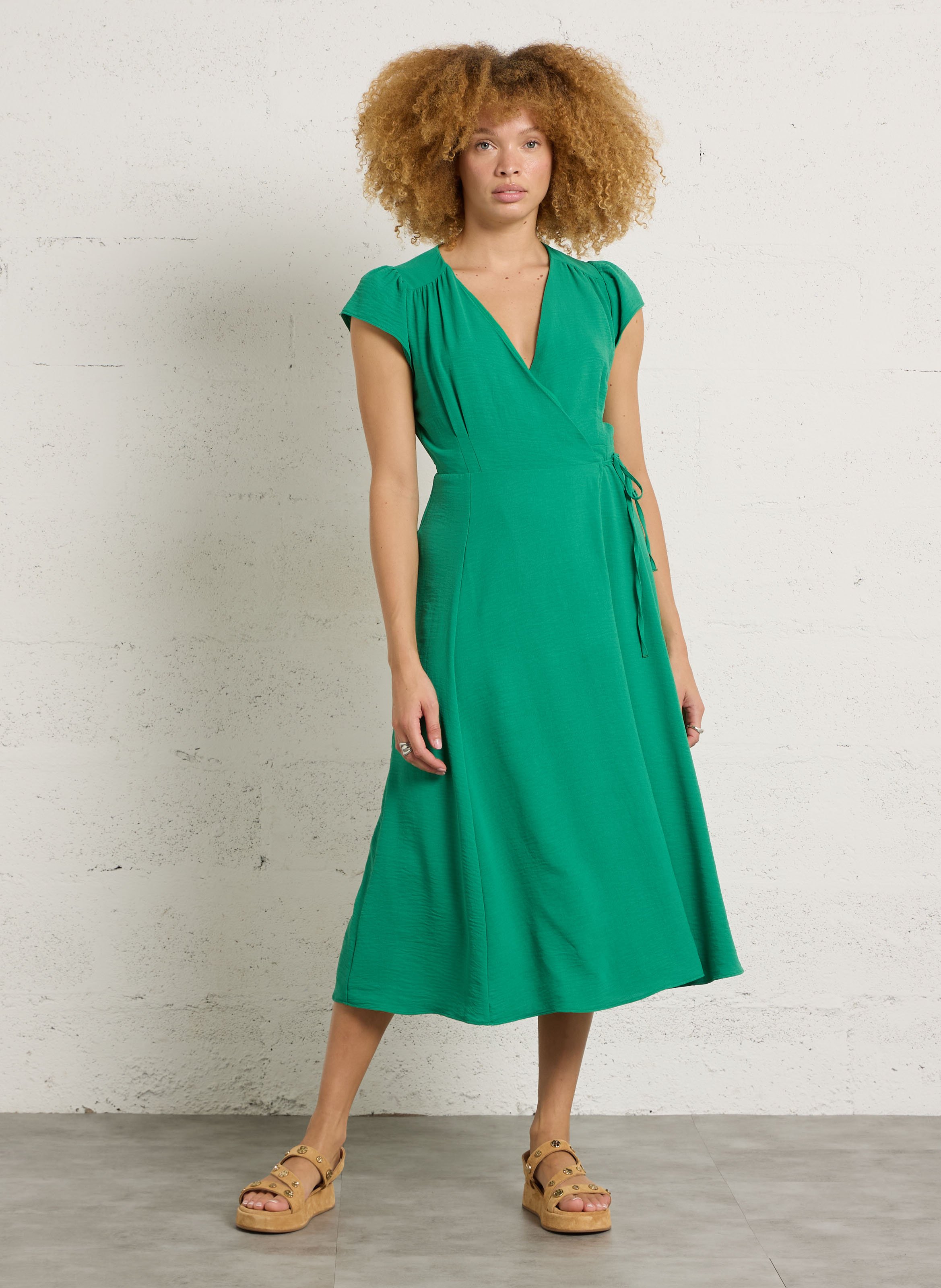 Halflange jurk met kraag SUD EXPRESS Groen