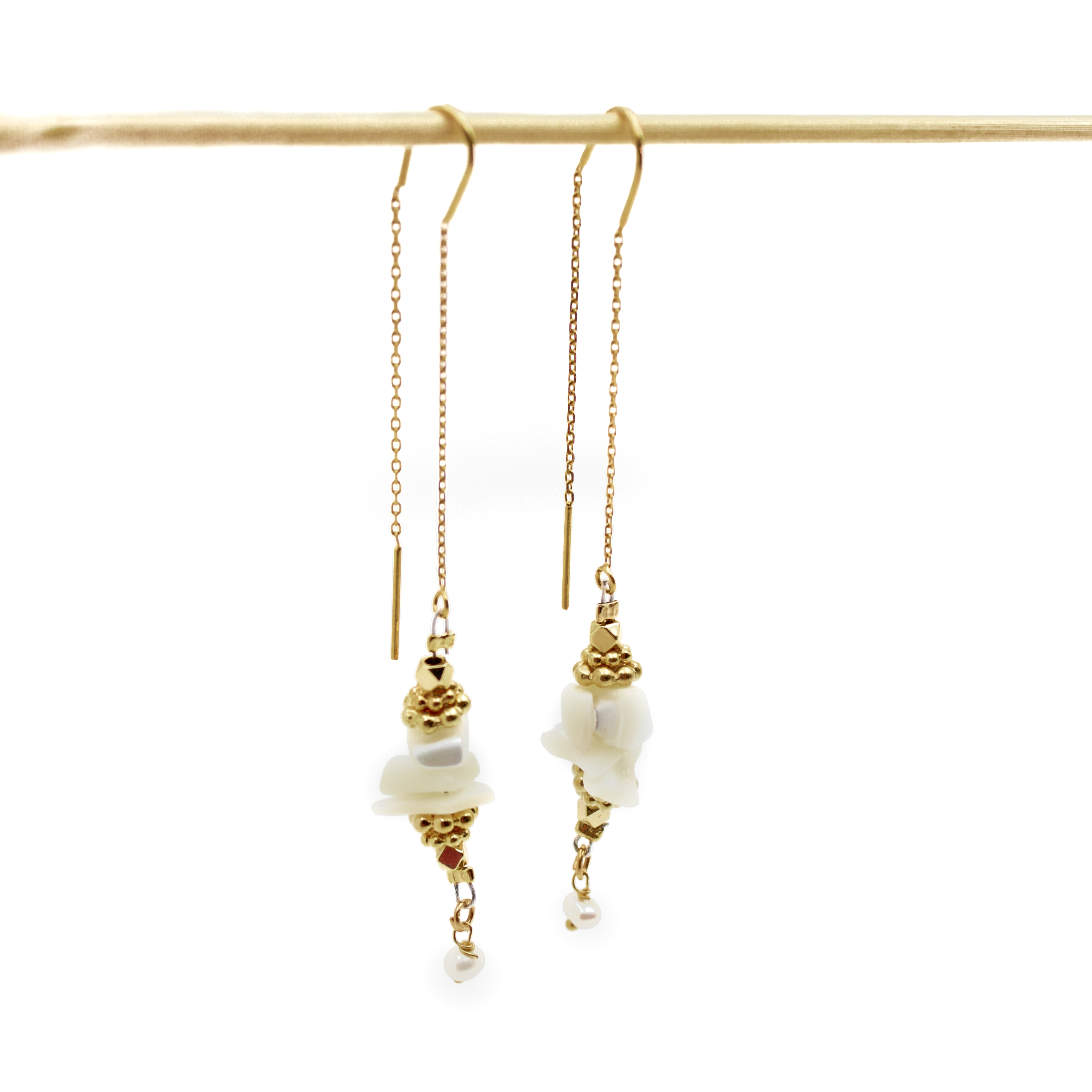 Boucles d'oreilles pendantes crunchs - joe L'ATELIER DES DAMES Doré