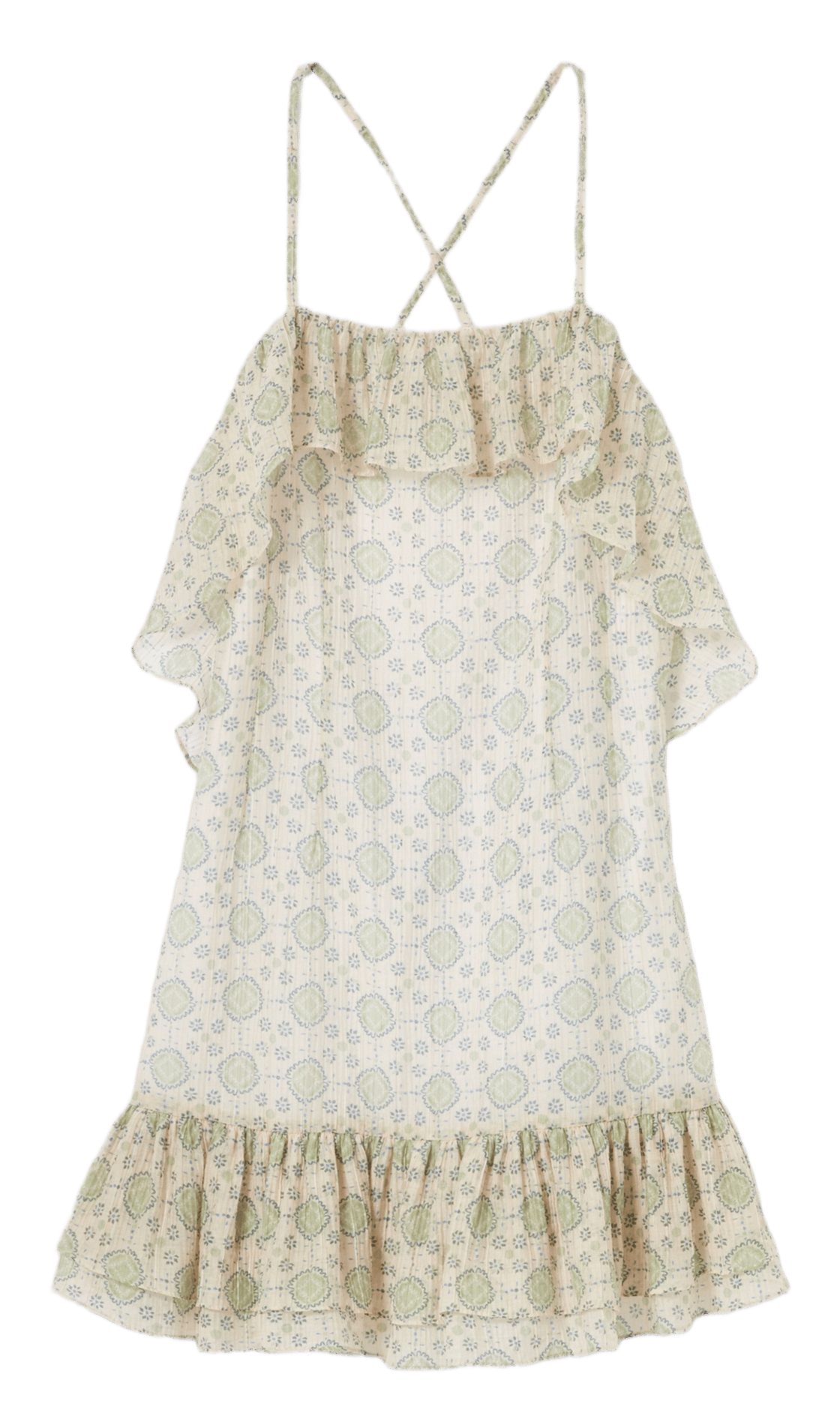 Robe courte col carré imprimée CLAUDIE PIERLOT Multicolore