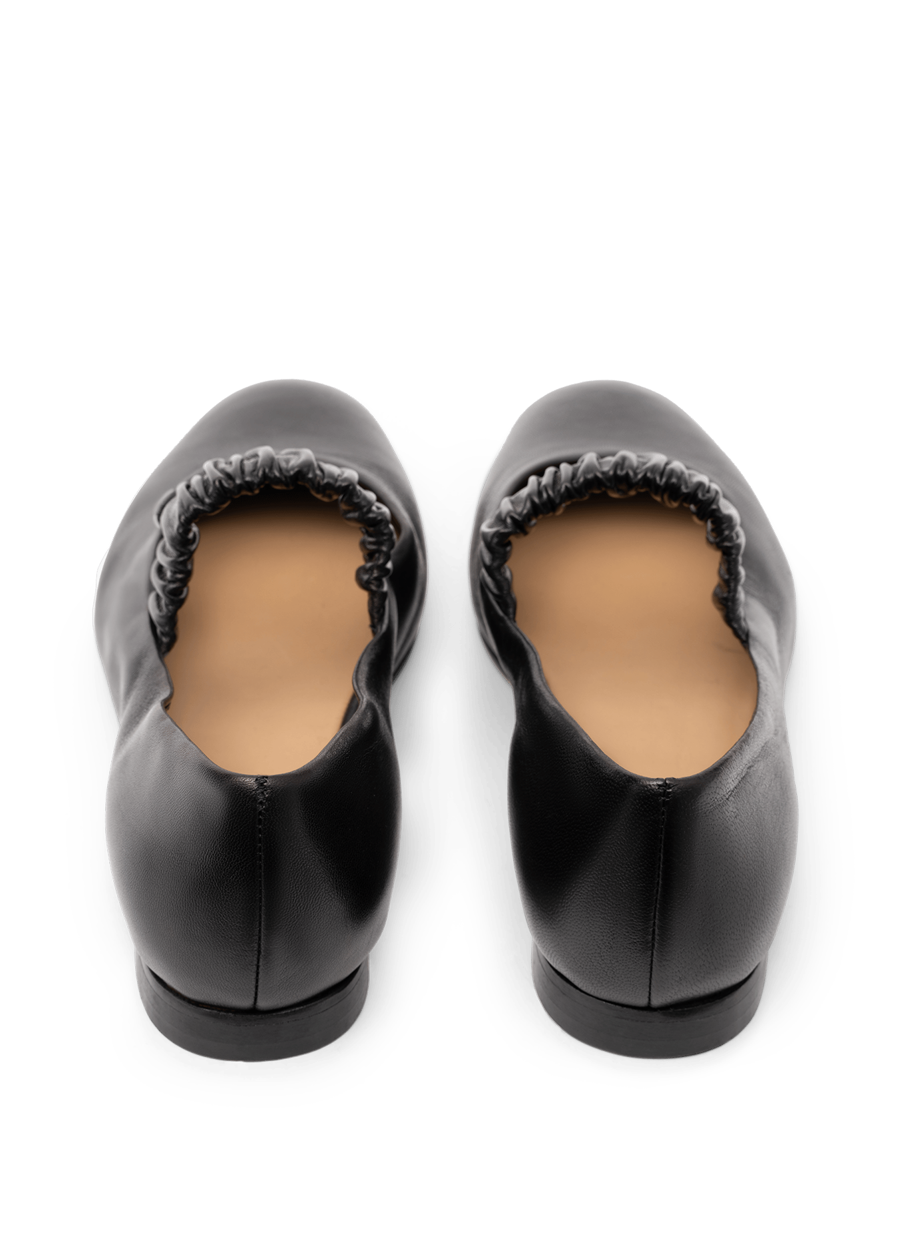 Black nappa leather ballerina flats PARALLELE PARIS Black