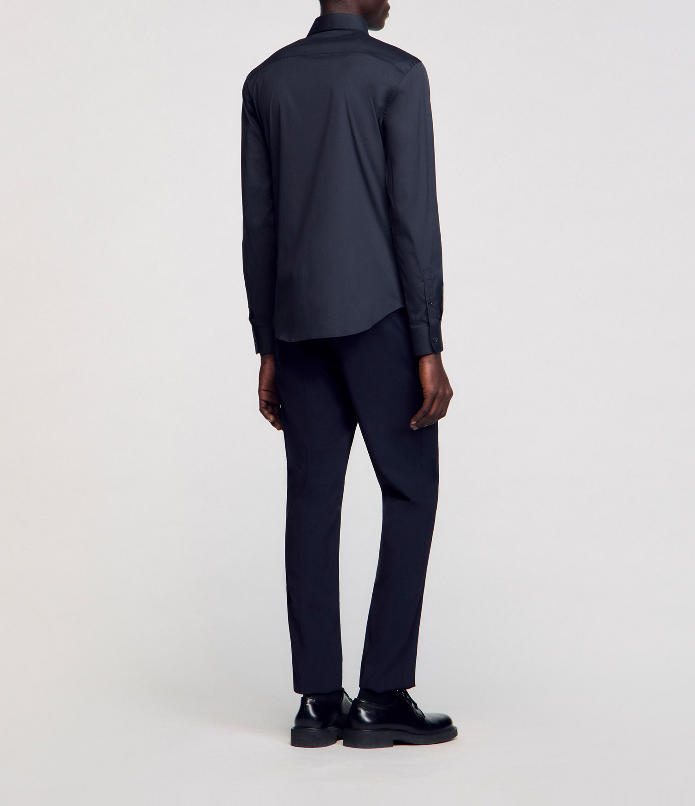 Chemise slim-fit en coton stretch SANDRO Bleu