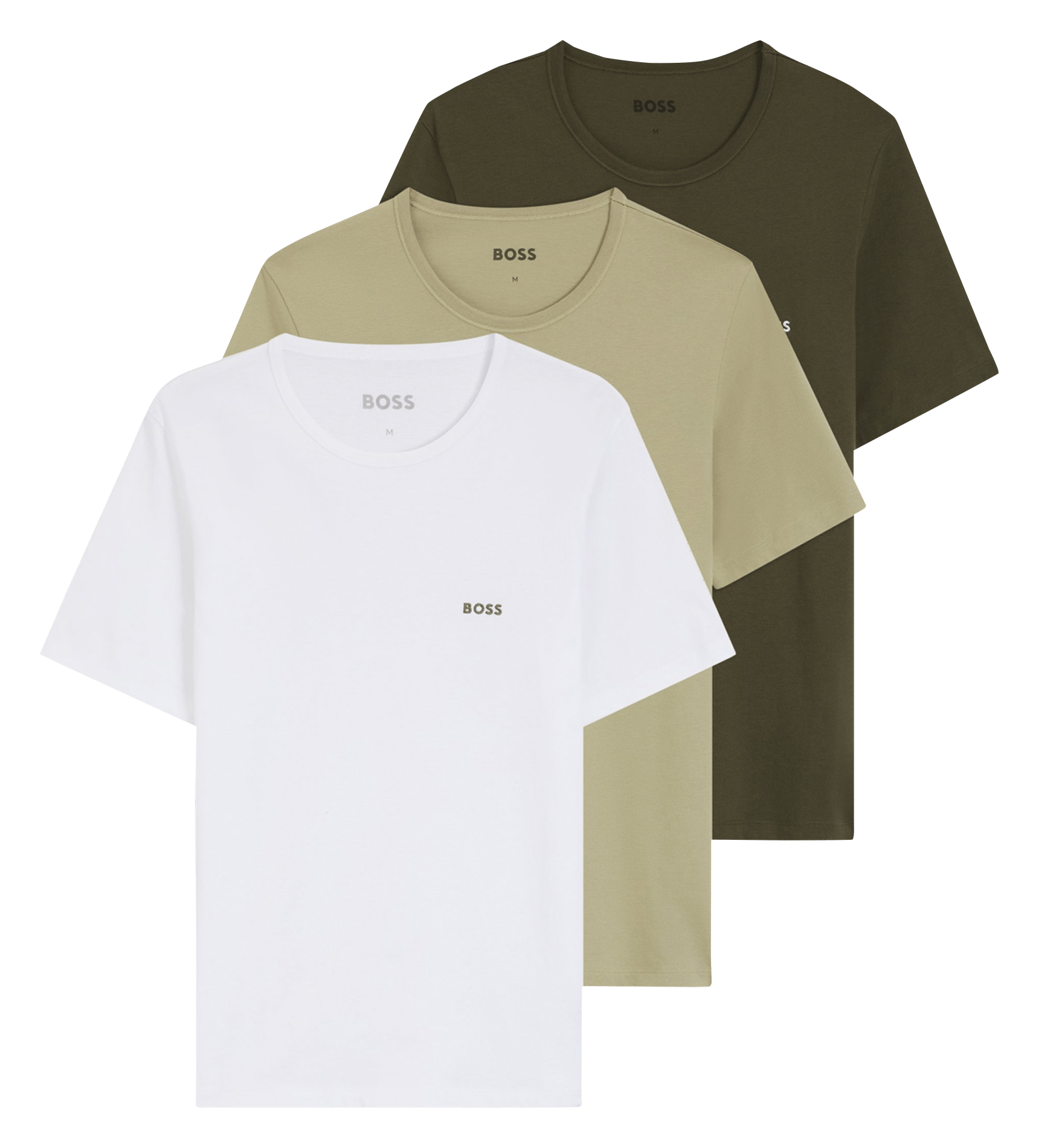Pack of 3 round neck cotton T-shirts BOSS Multicolored