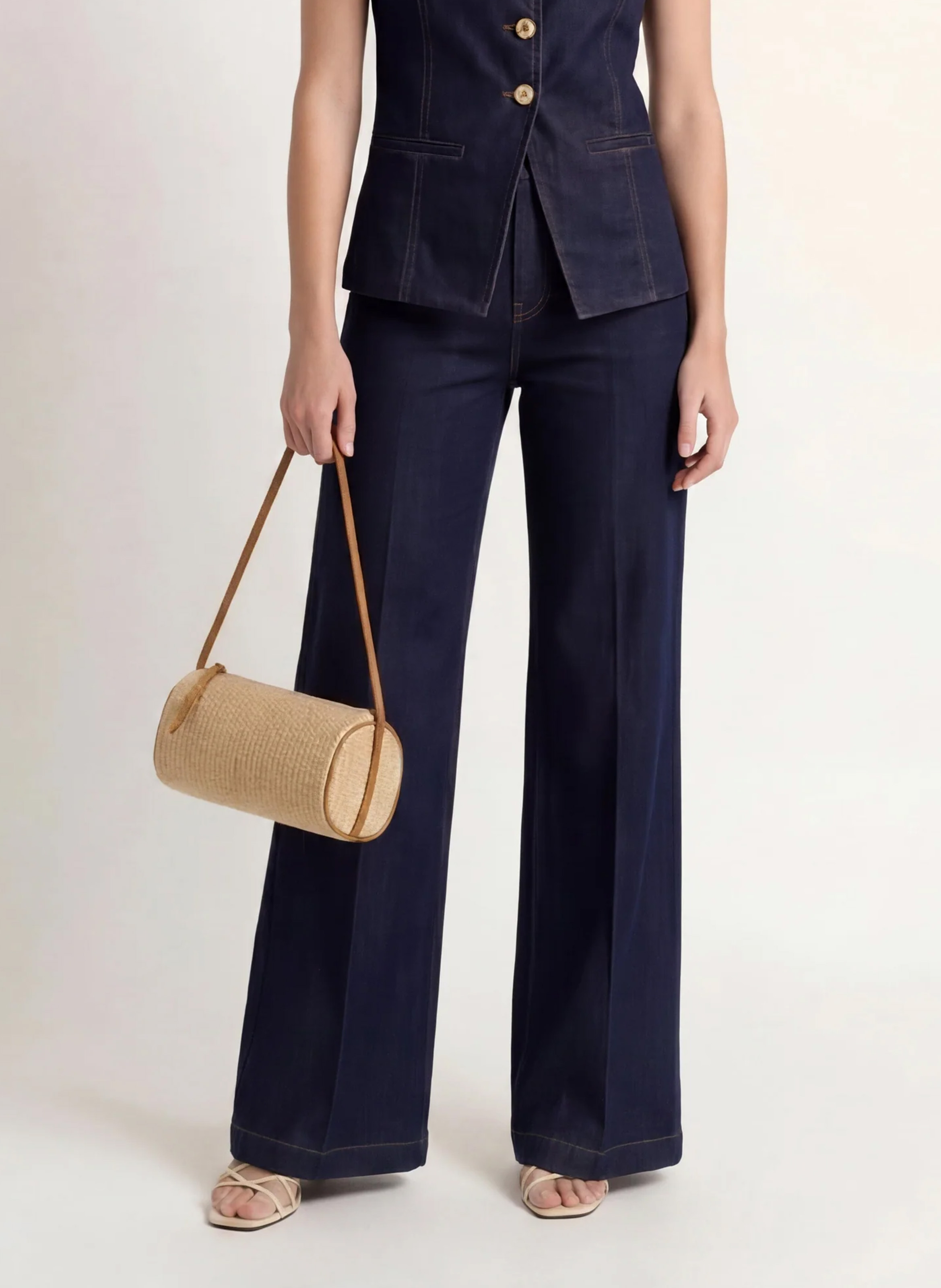 Flared cotton-blend jeans KOOKAI Blue