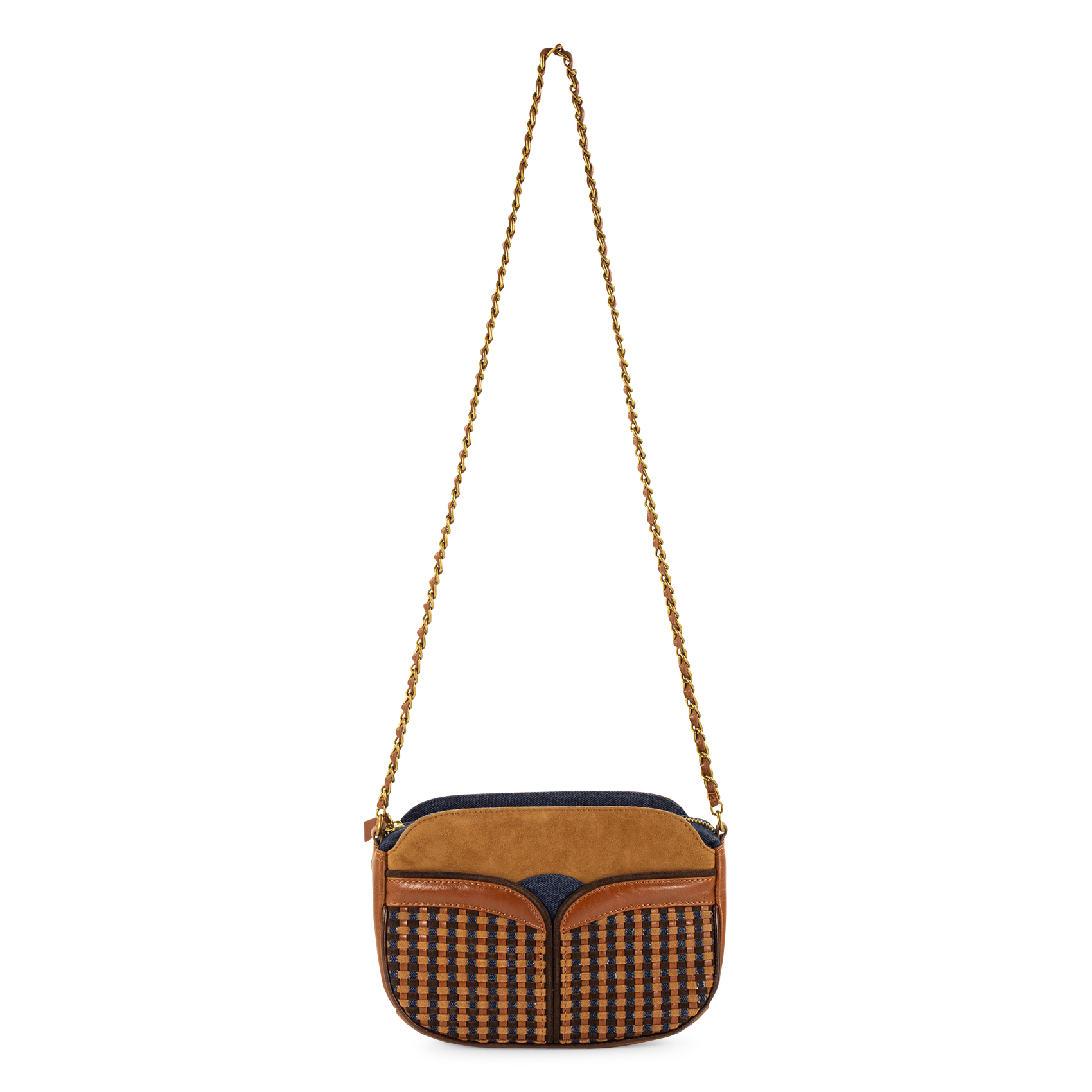 Dual-material messenger bag SESSUN
