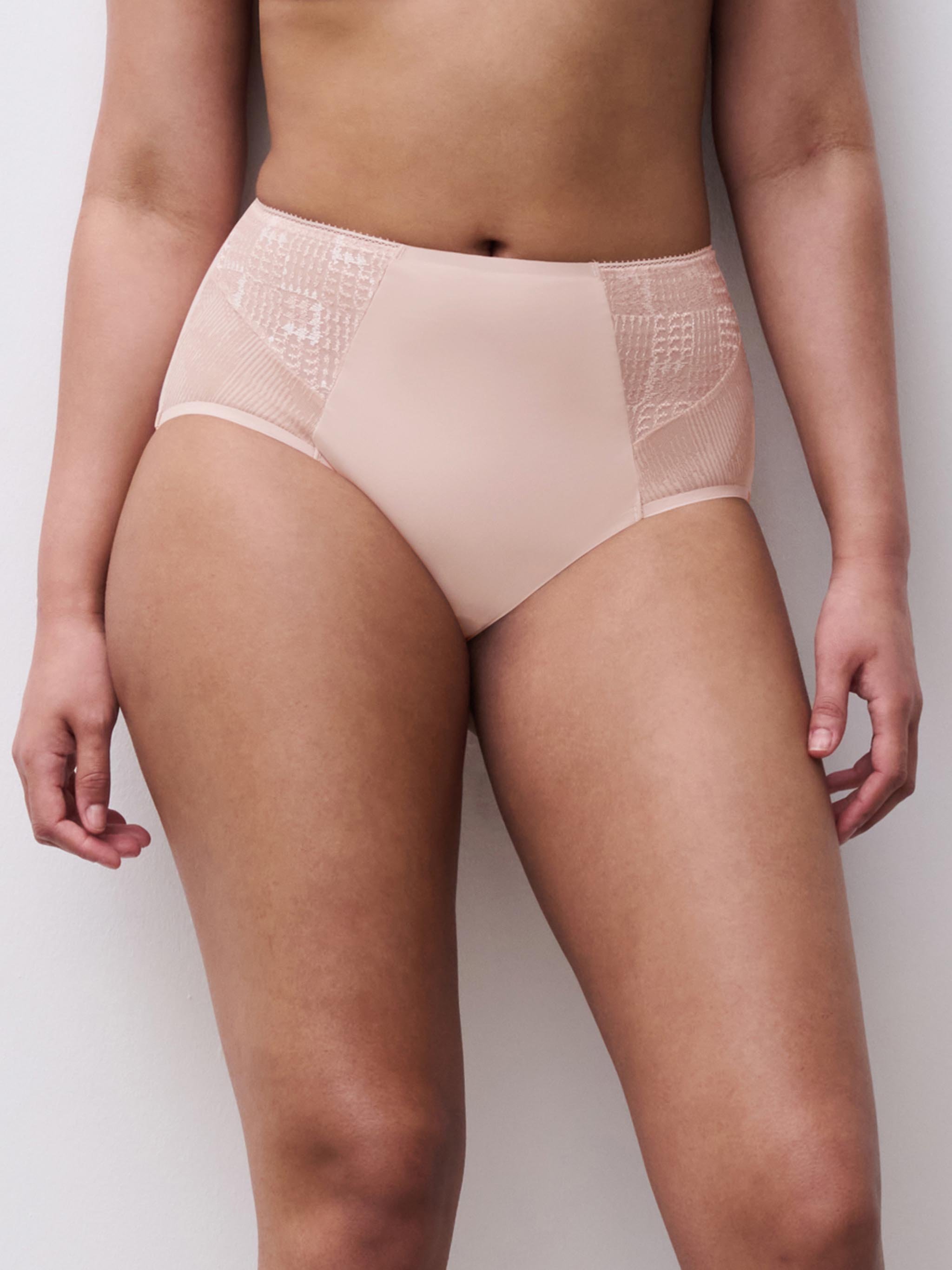 High-waisted lace panties CHANTELLE Beige