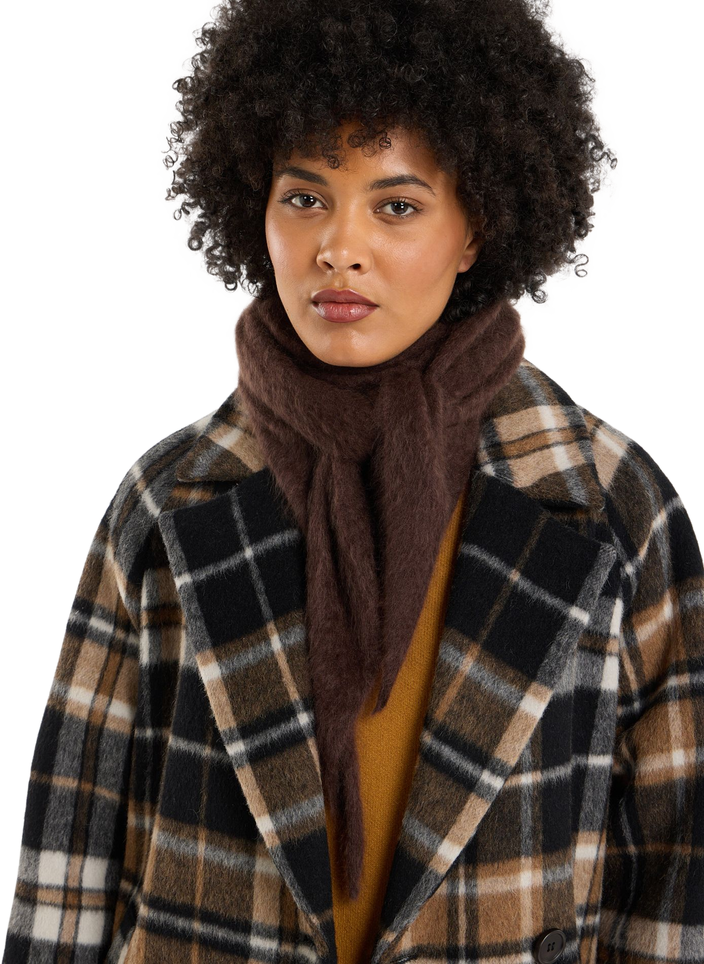 Cashmere triangle scarf SAISON 1865 Brown