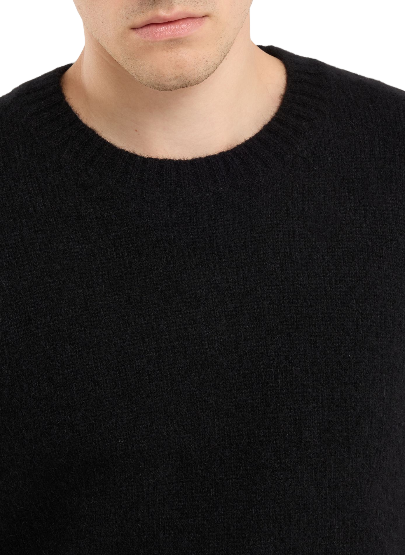Round-neck alpaca blend sweater. SAISON 1865 Black