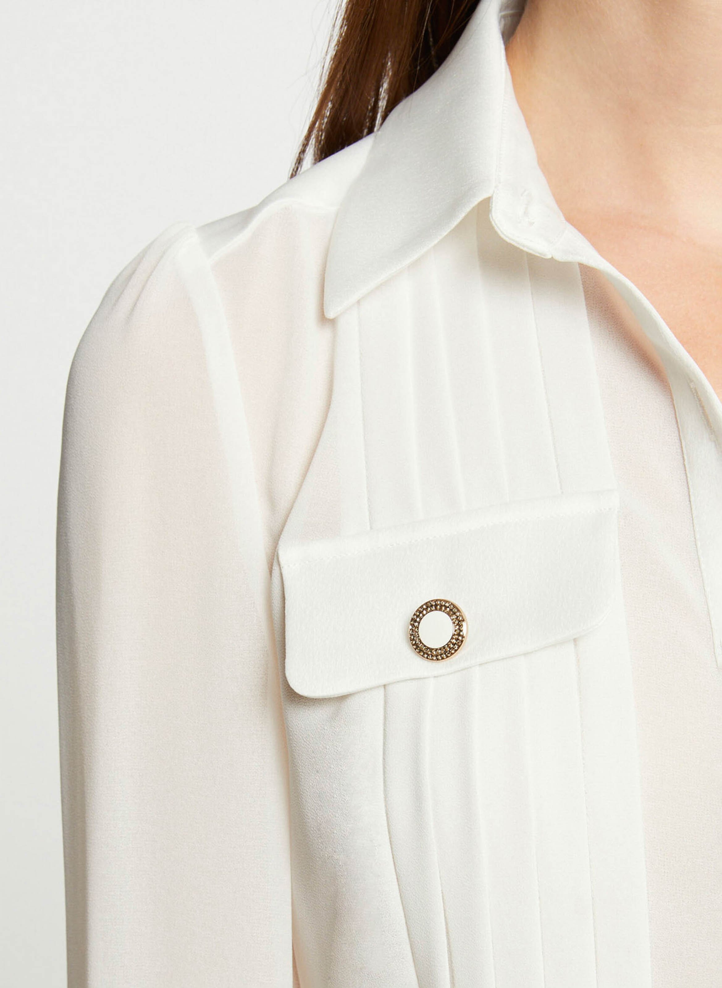 Shirt collar blouse MORGAN White