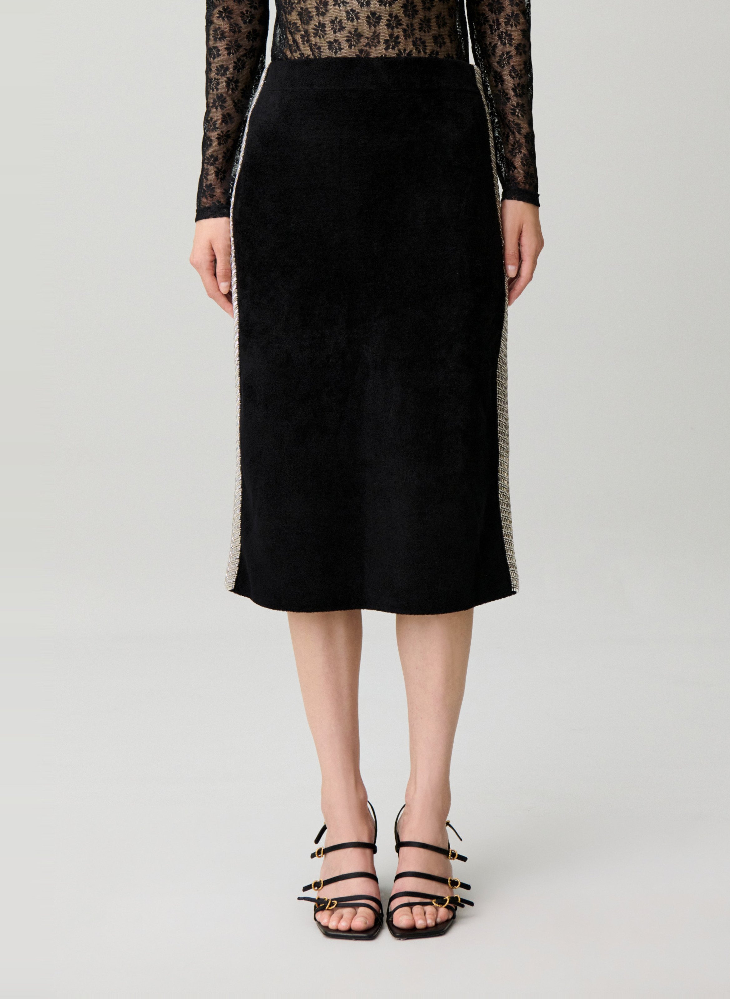 Straight-cut midi skirt CLAUDIE PIERLOT Black