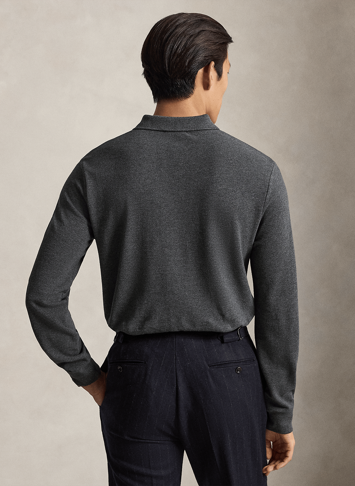 Langärmliges Poloshirt aus Baumwoll-Piqué, Regular Fit POLO RALPH LAUREN Grau