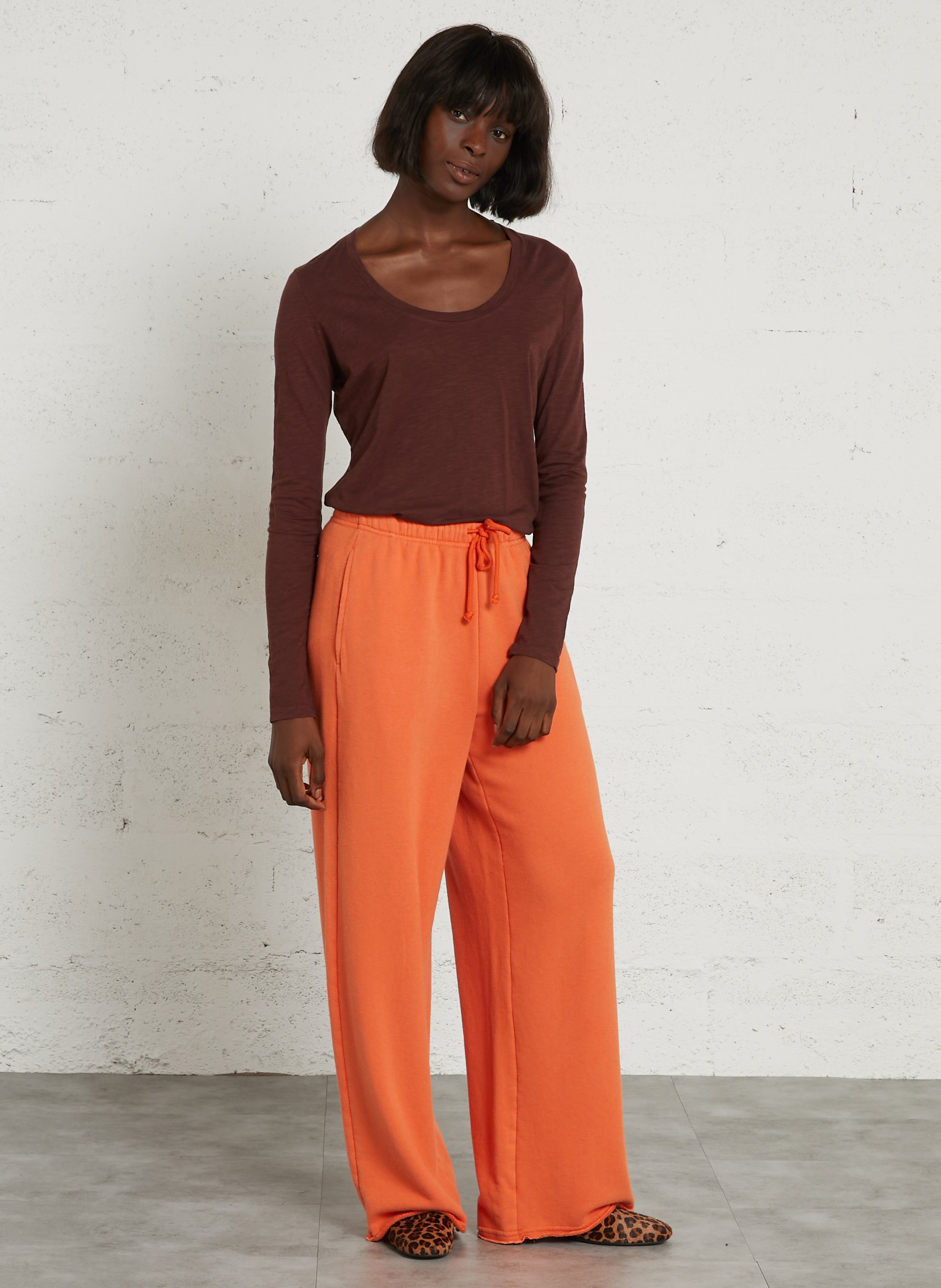 Loose-fit cotton-blend joggers AMERICAN VINTAGE Orange