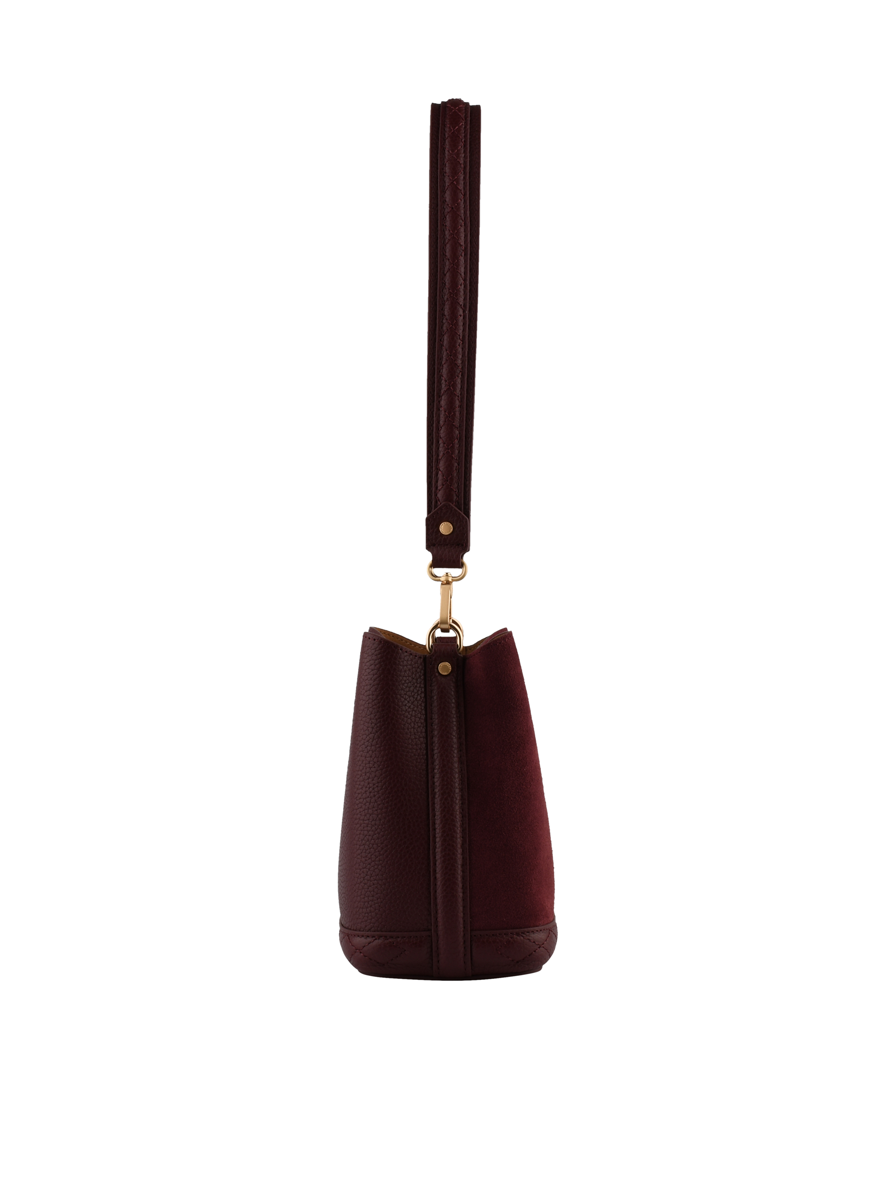 Cowhide suede leather shoulder bag POURCHET Red