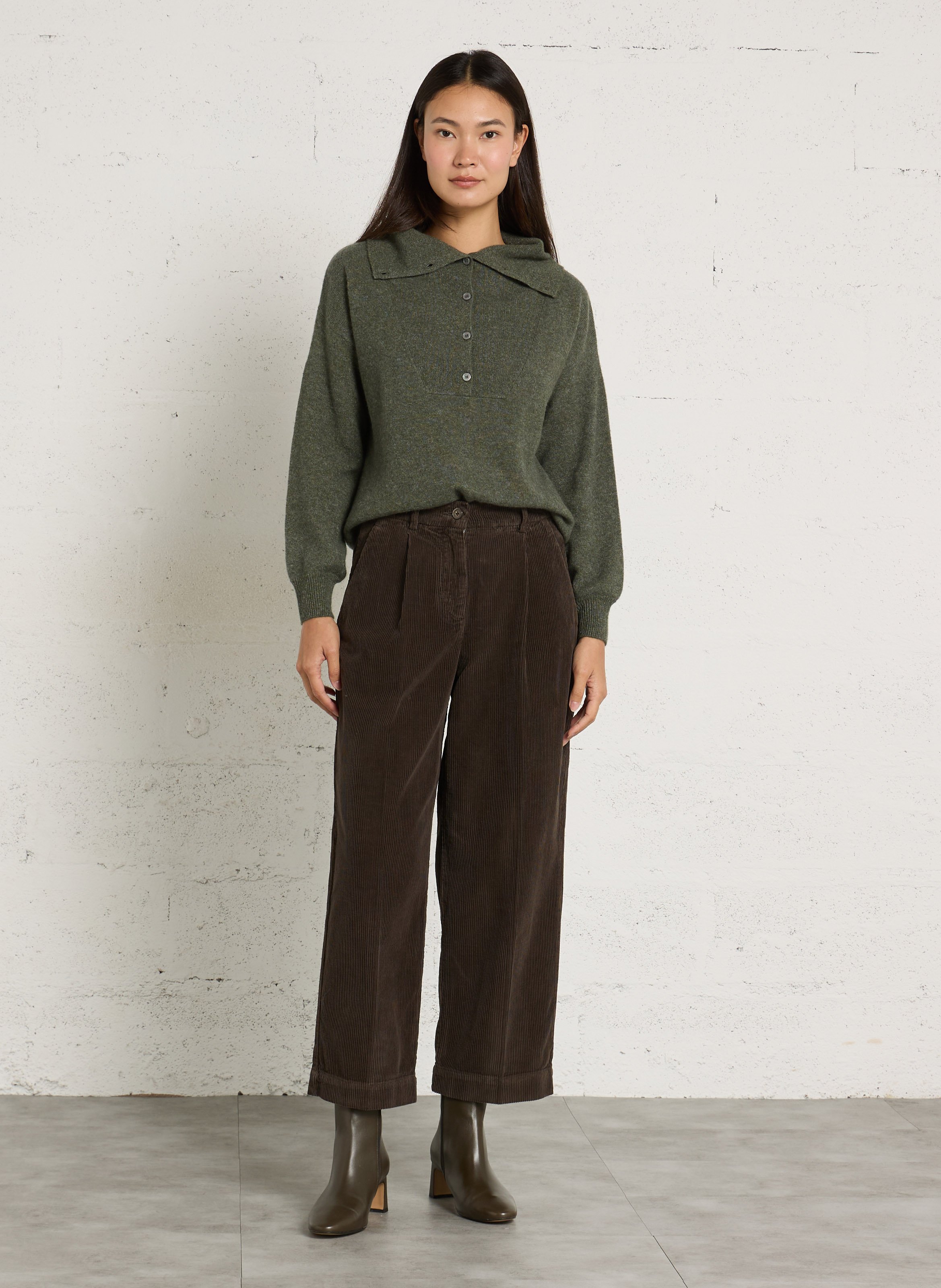 Oversize-Wollpullover MAISON 123 Grun