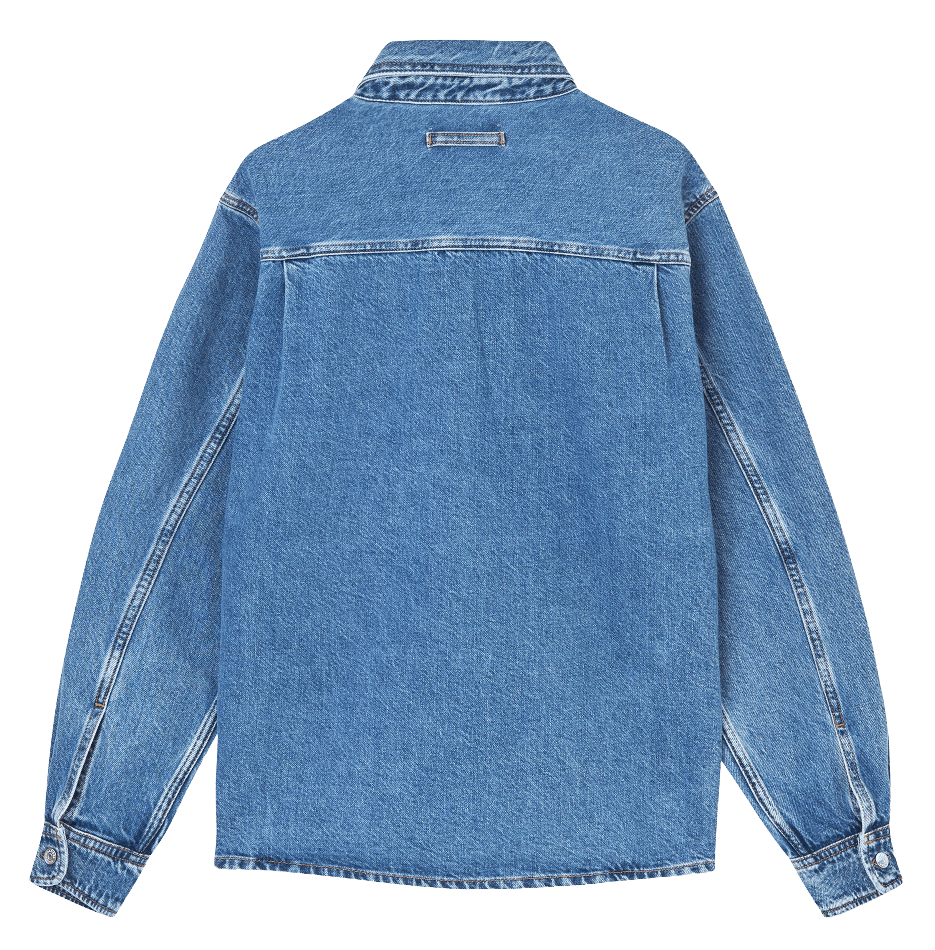 Chemise droite boutonnée en jean SAMSOE SAMSOE Bleu