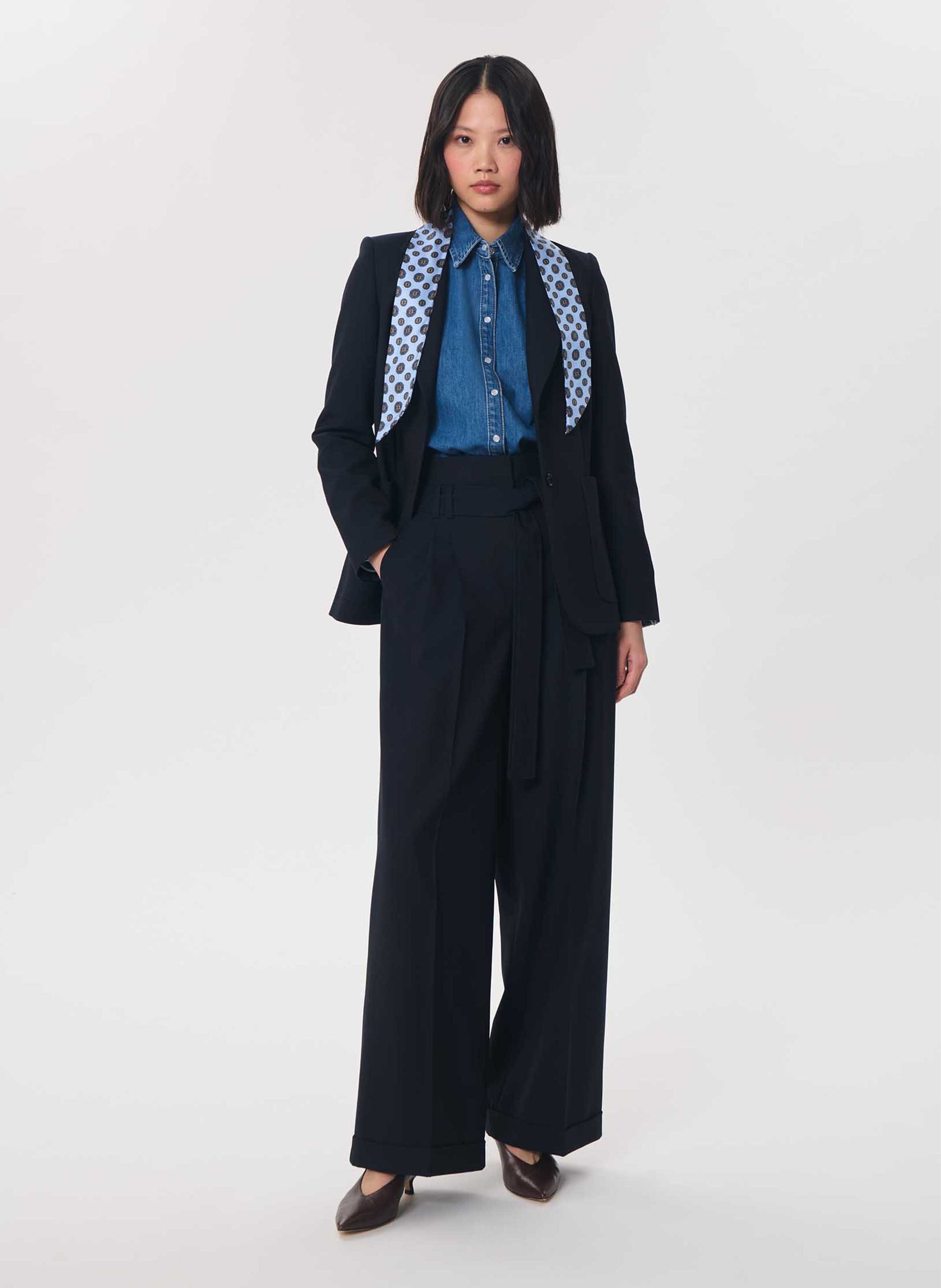 Wide flared trousers | Blue TARA JARMON Women