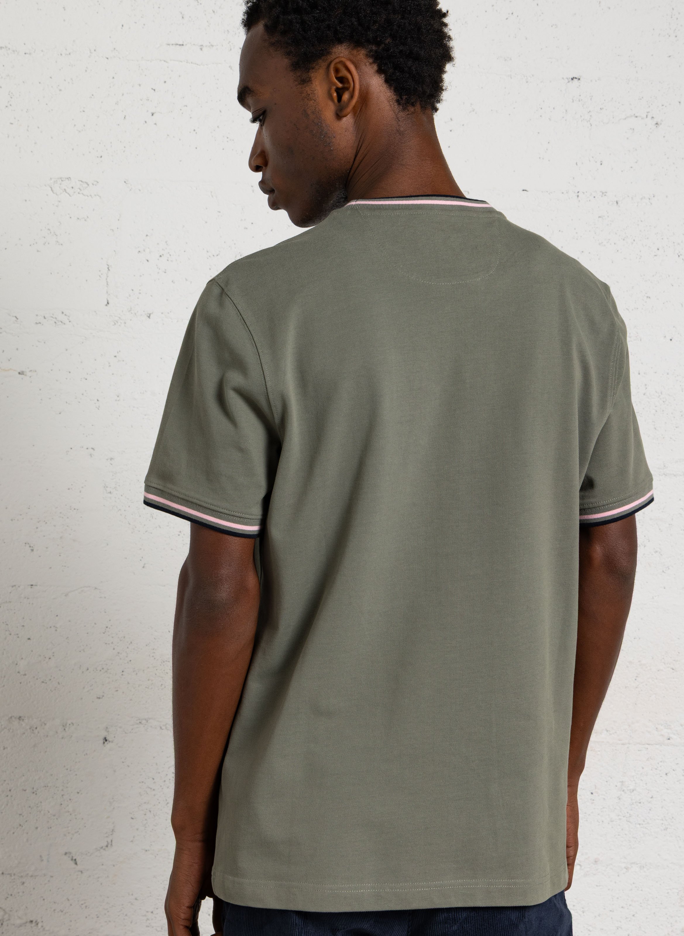 Tee-shirt col rond droit uni EDEN PARK Kaki
