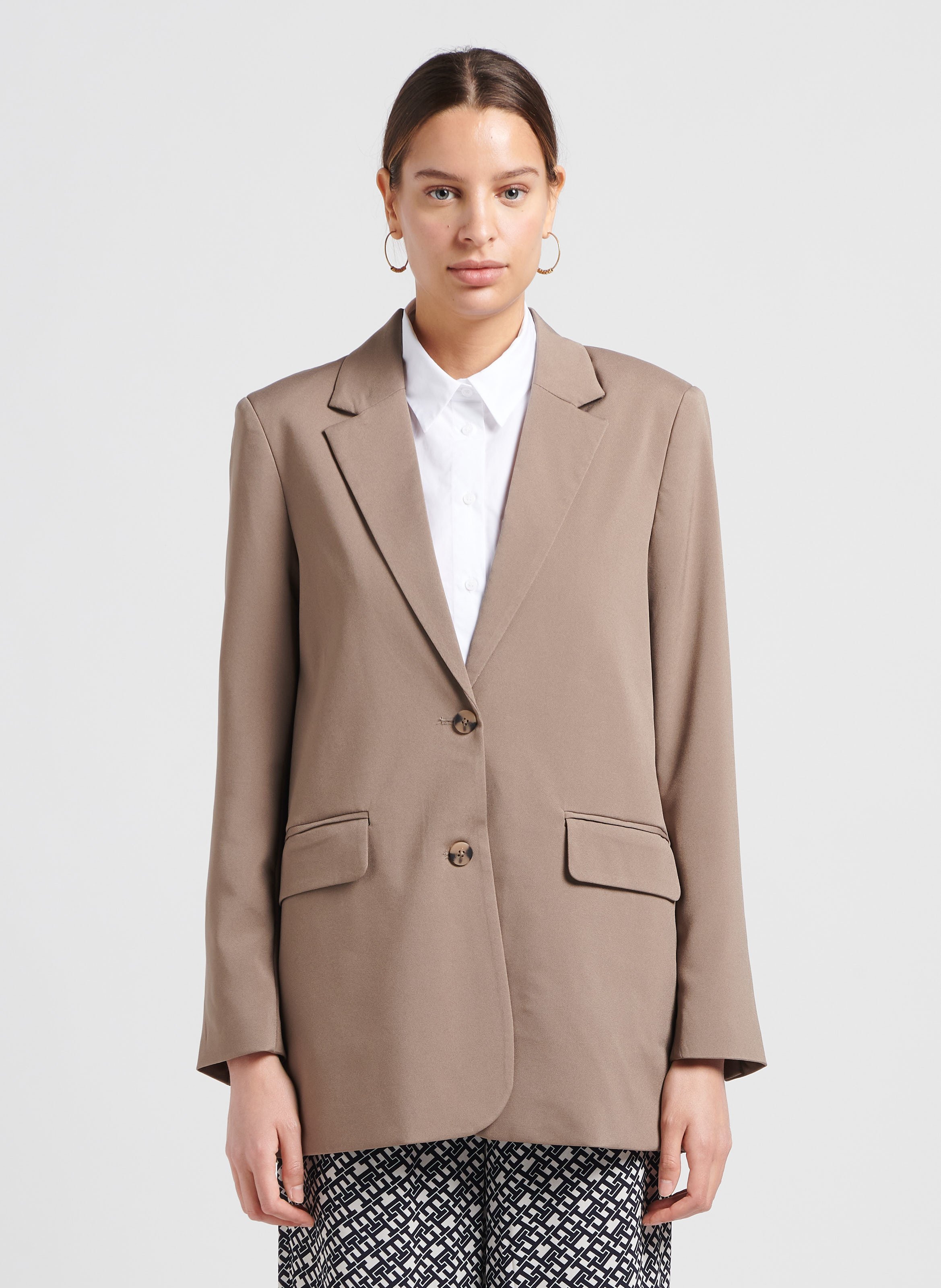 Veste de blazer droite VILA Marron