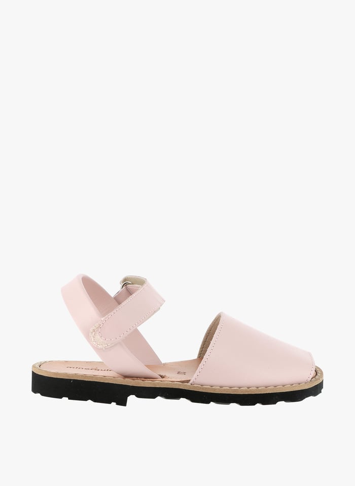 Smooth Leather Sandals Pink Minorquines Child Place des Tendances
