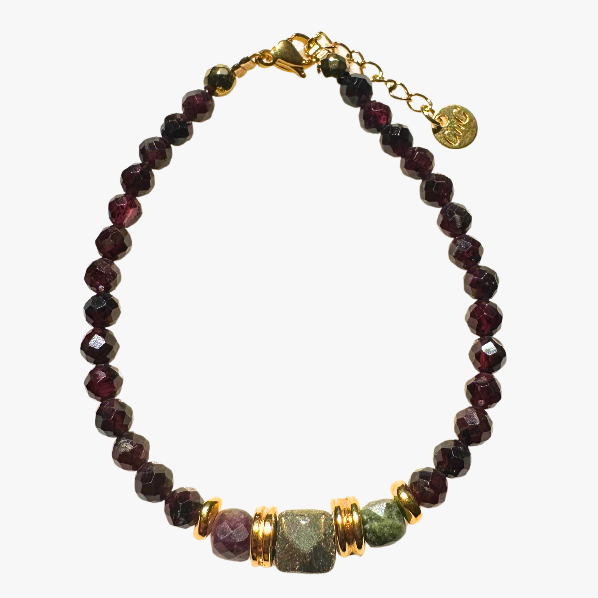 Garnet, pyrite, tourmaline GINANDGER Blue
