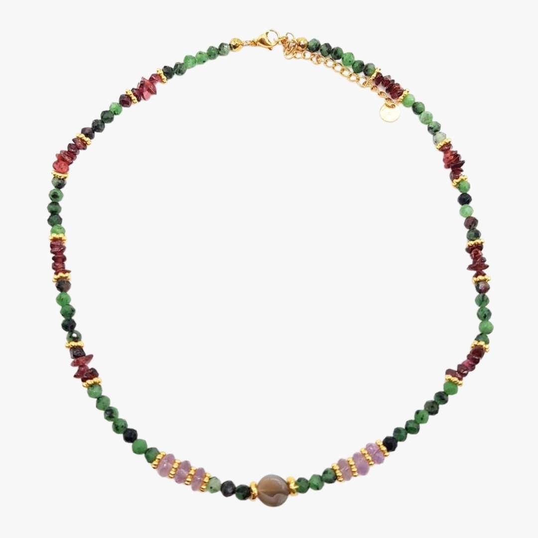 Ruby zoisite necklace GINANDGER Blue