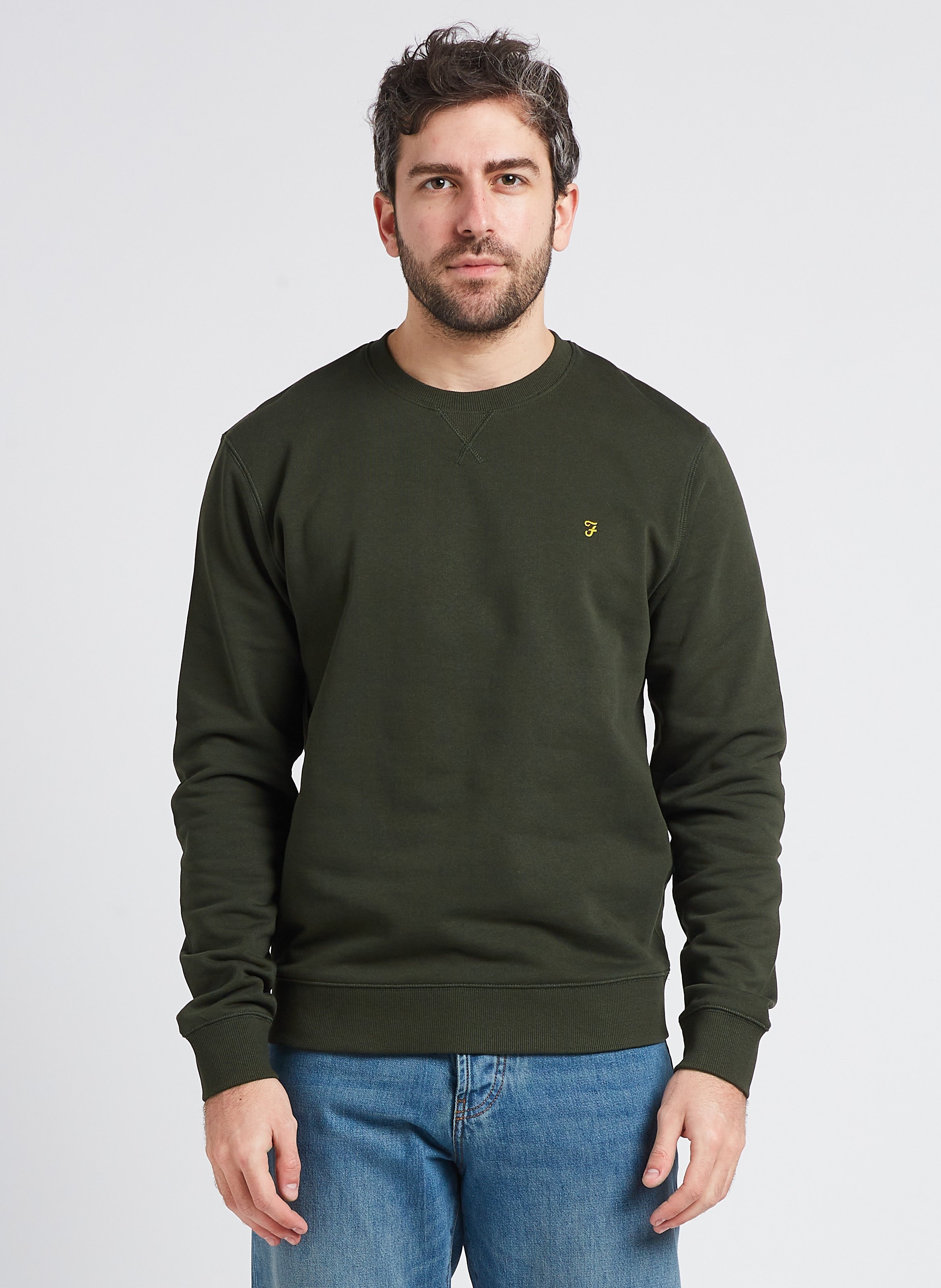 Slim-fit round-neck organic cotton sweatshirt FARAH