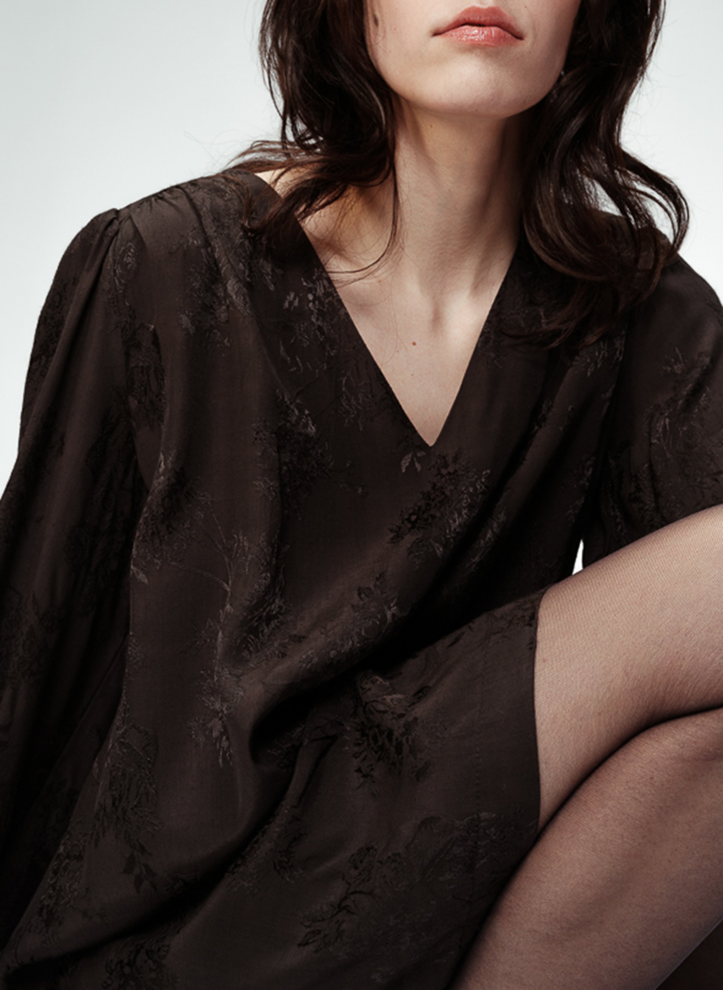 Robe courte col V GRACE ET MILA Noir