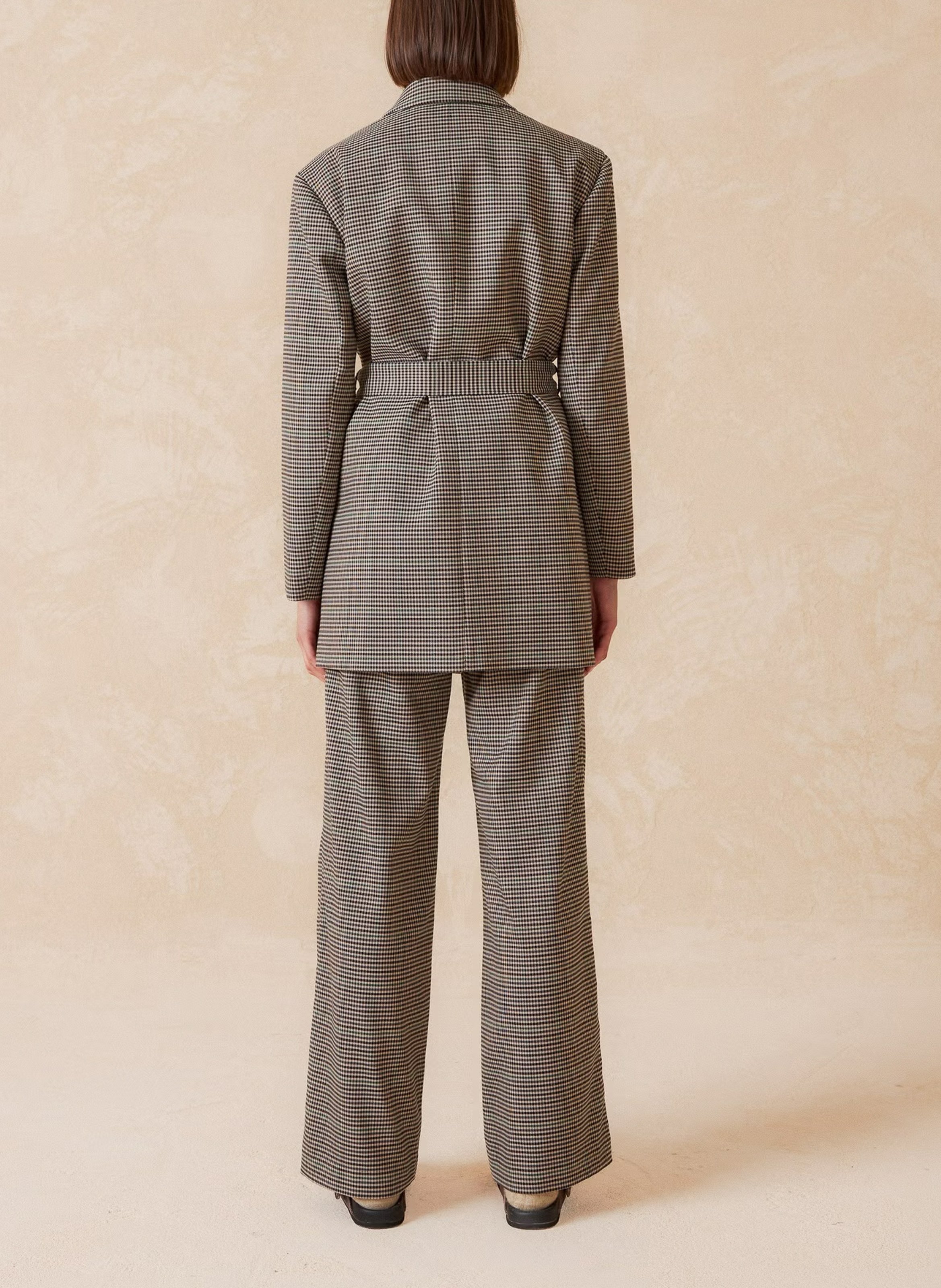 Houndstooth pattern blazer with lapel collar INDI & COLD Black