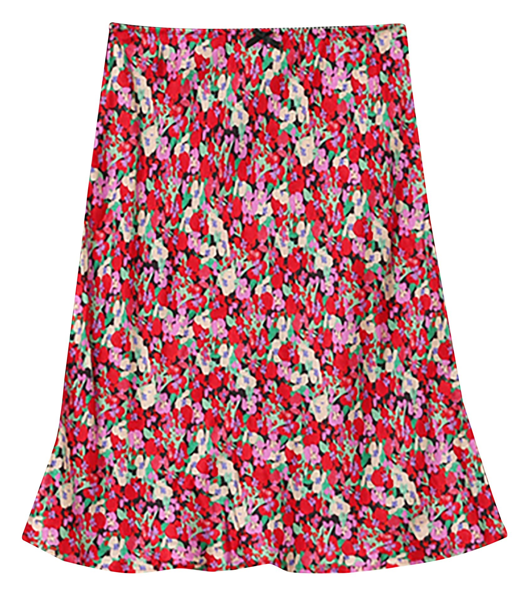 Jupe midi droite à imprimé floral GRACE ET MILA Rouge