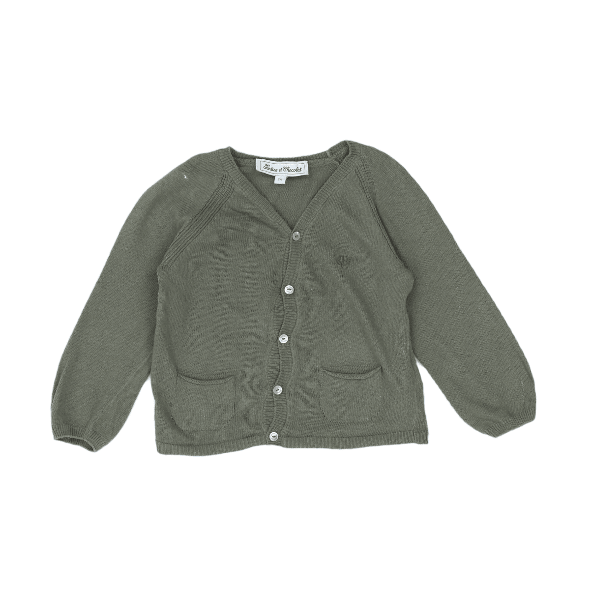 Green baby cardigan - 24 months TARTINE ET CHOCOLAT - seconde-main Green