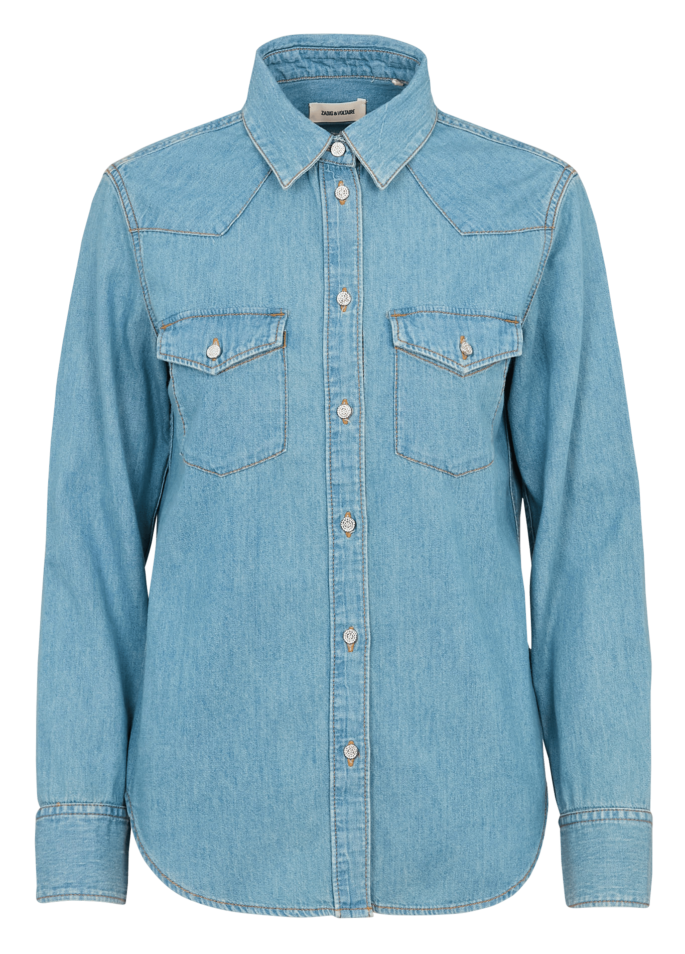 Chemise droite en coton ZADIG&VOLTAIRE Bleu