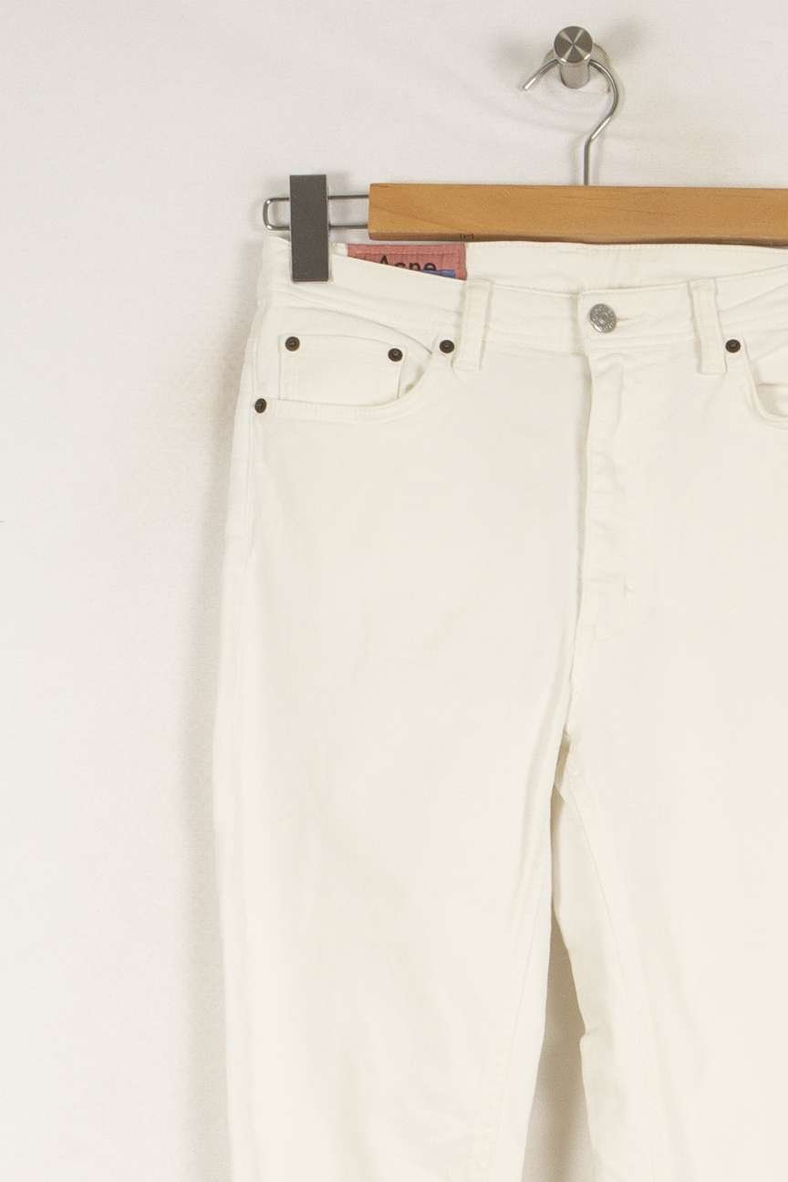 Cropped slim jeans with studs ACNE STUDIOS - Seconde Main White