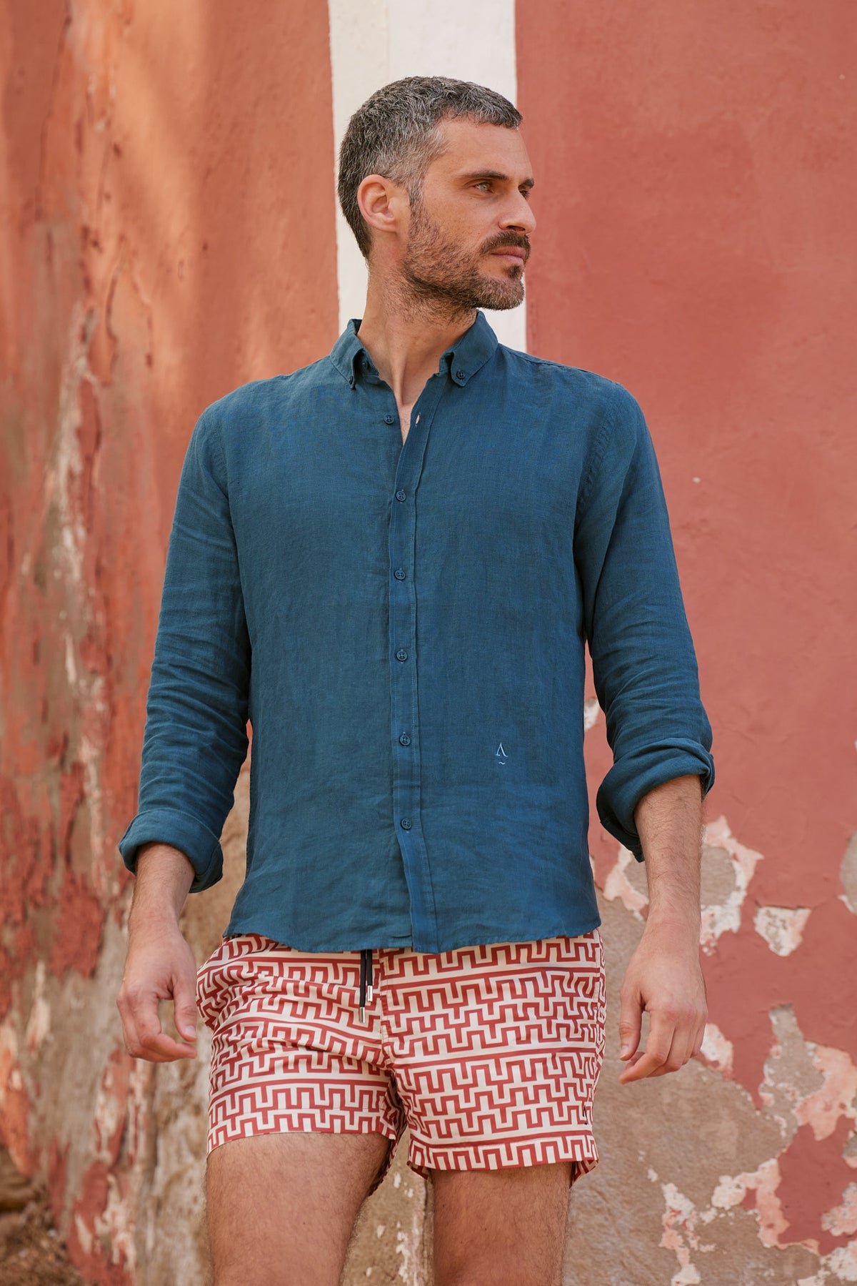 Printed swim shorts with elasticated waistband APNEE Orange