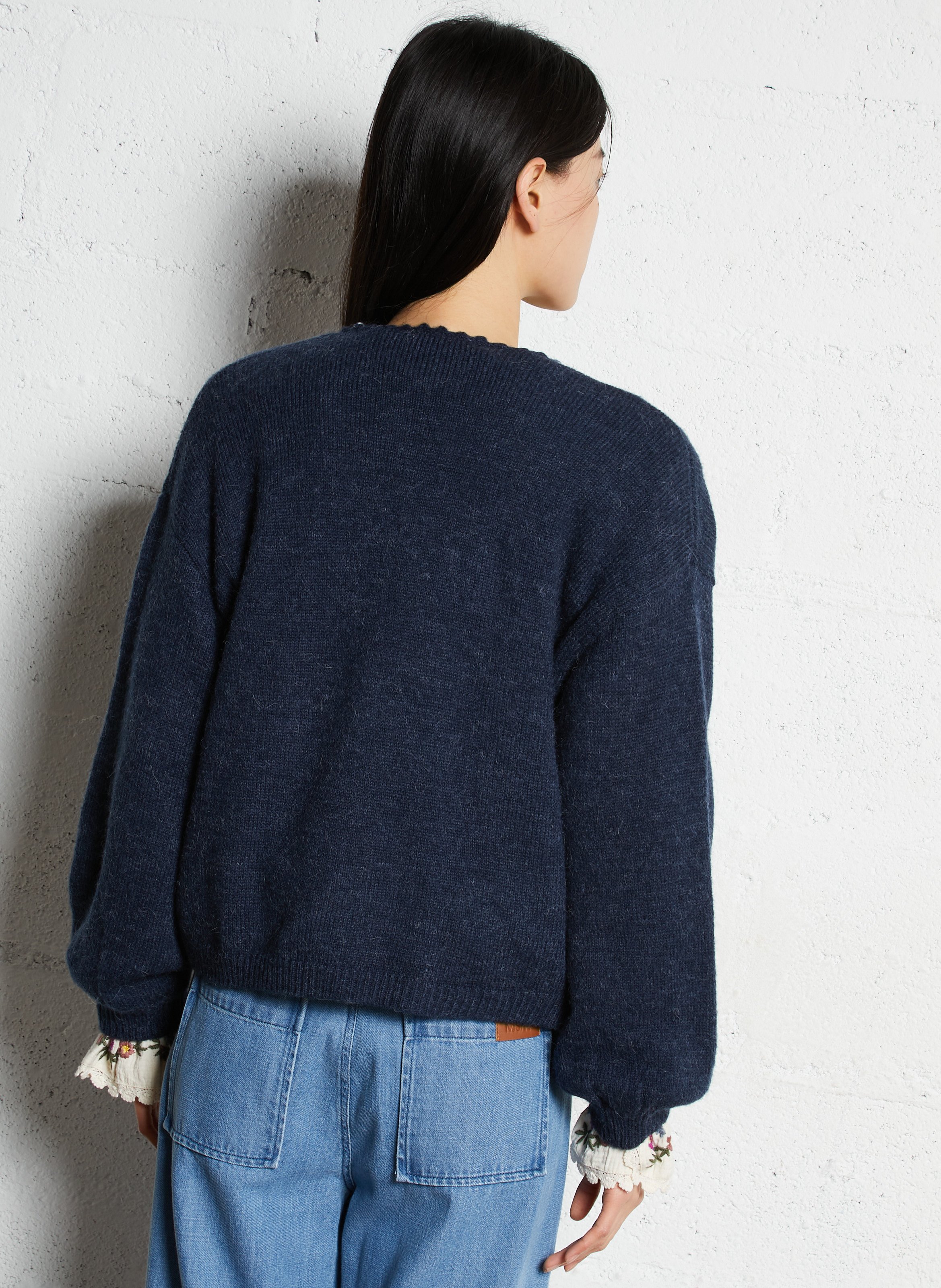 Embroidered oversized cardigan LOUISE MISHA Blue