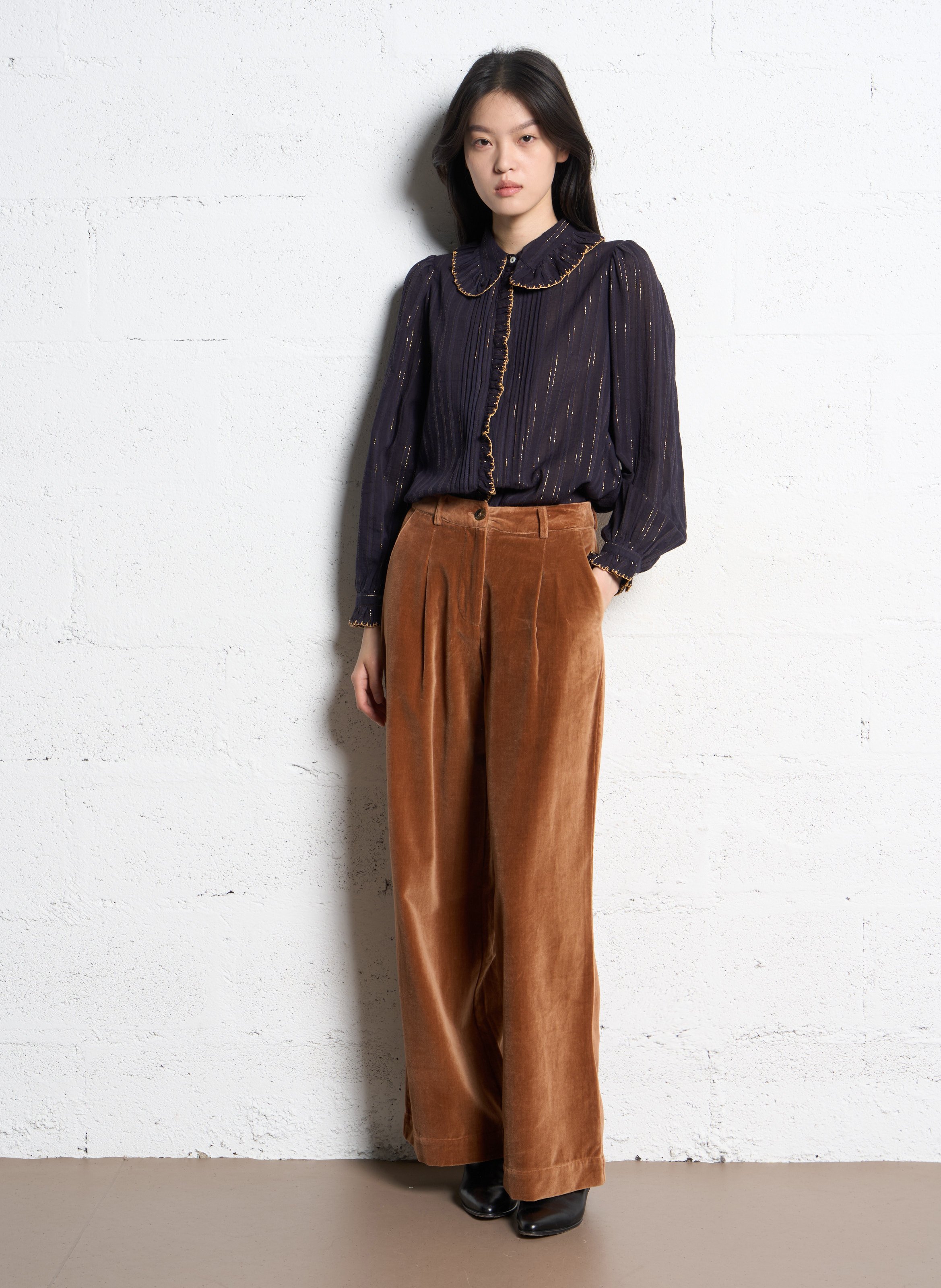 Baumwoll-Bluse EMILE ET IDA Blau