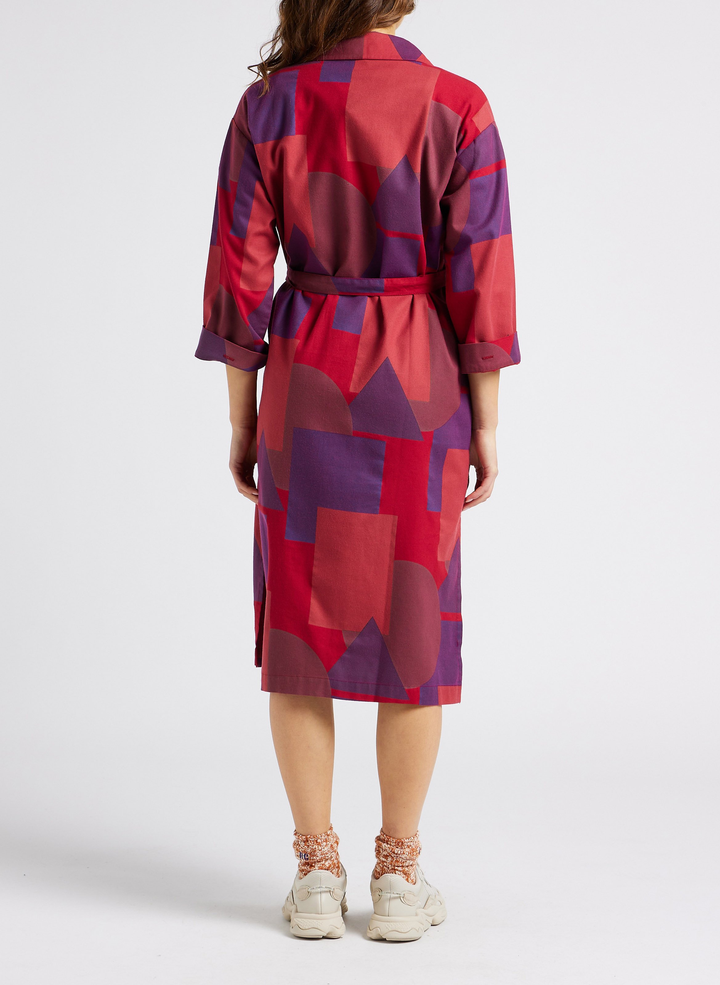 Halflange, katoenen jurk met klassieke kraag en print BOBO CHOSES Veelkleurig