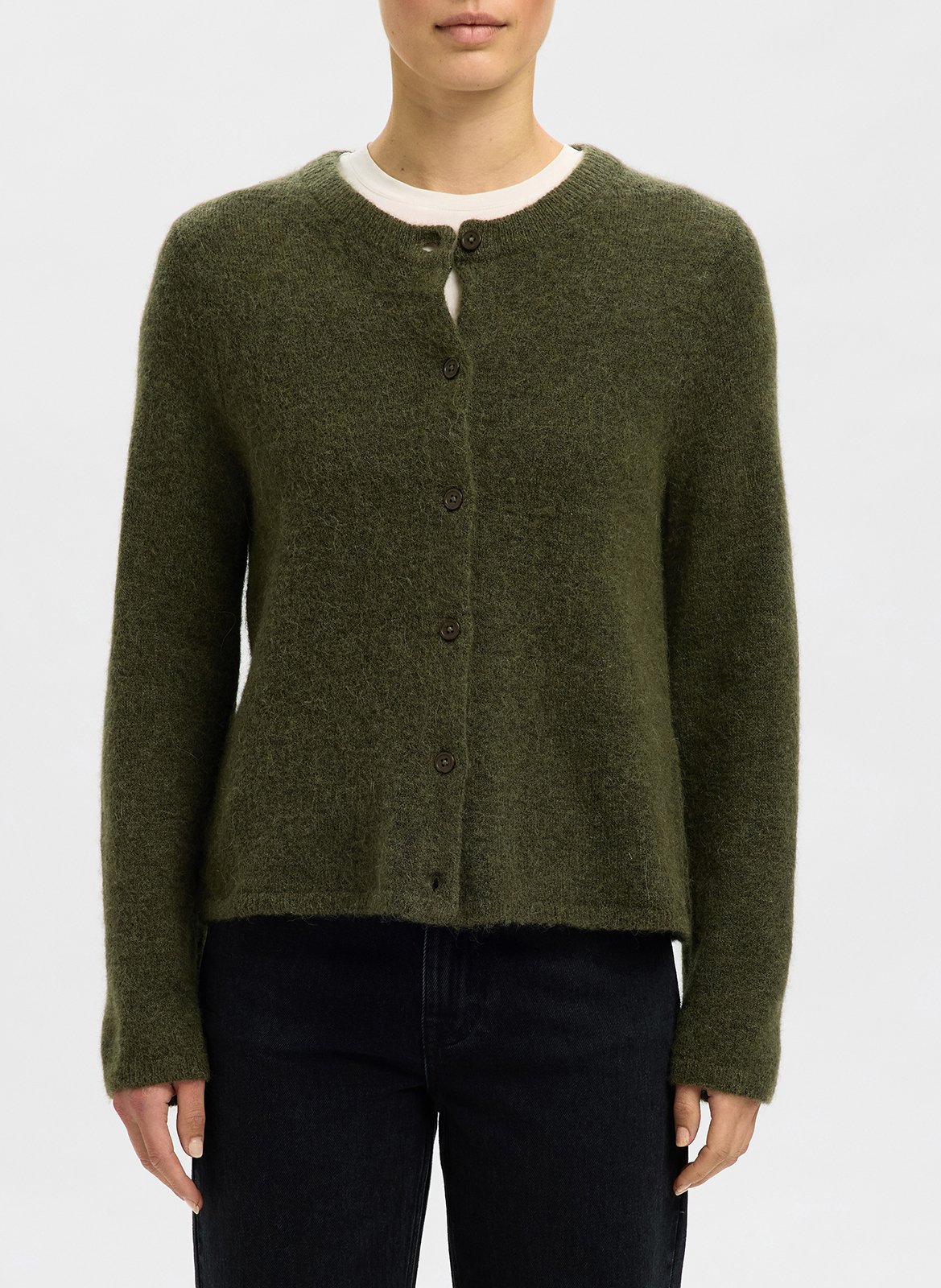 Gilet col rond en laine mélangée SELECTED