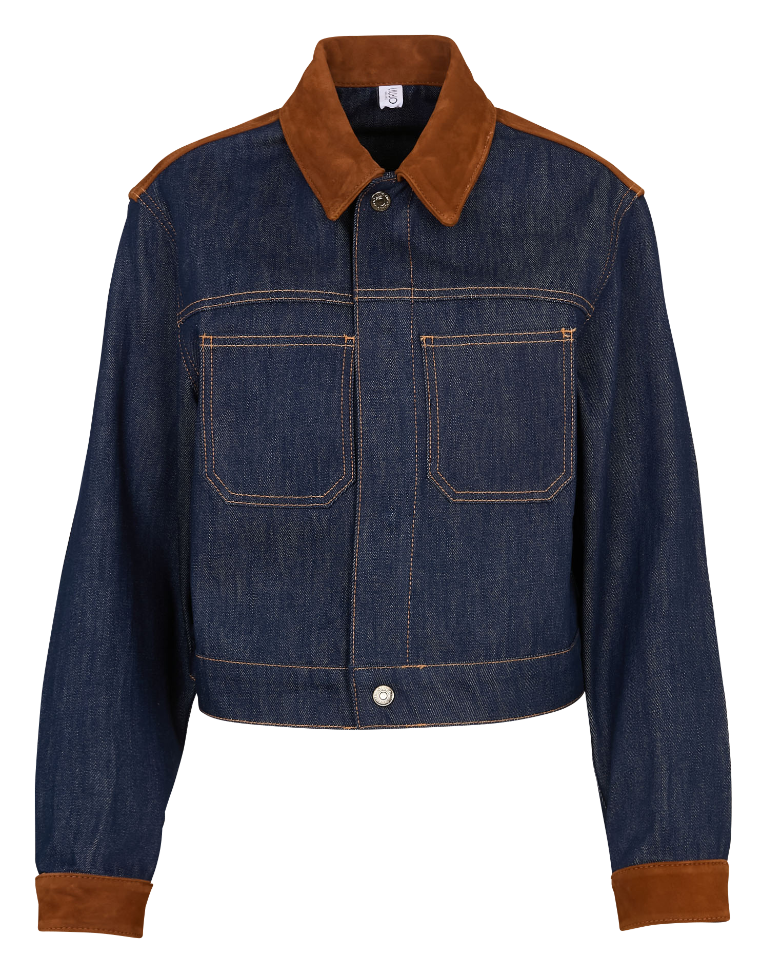 Veste courte en denim avec empiècements suède LIU JO Bleu