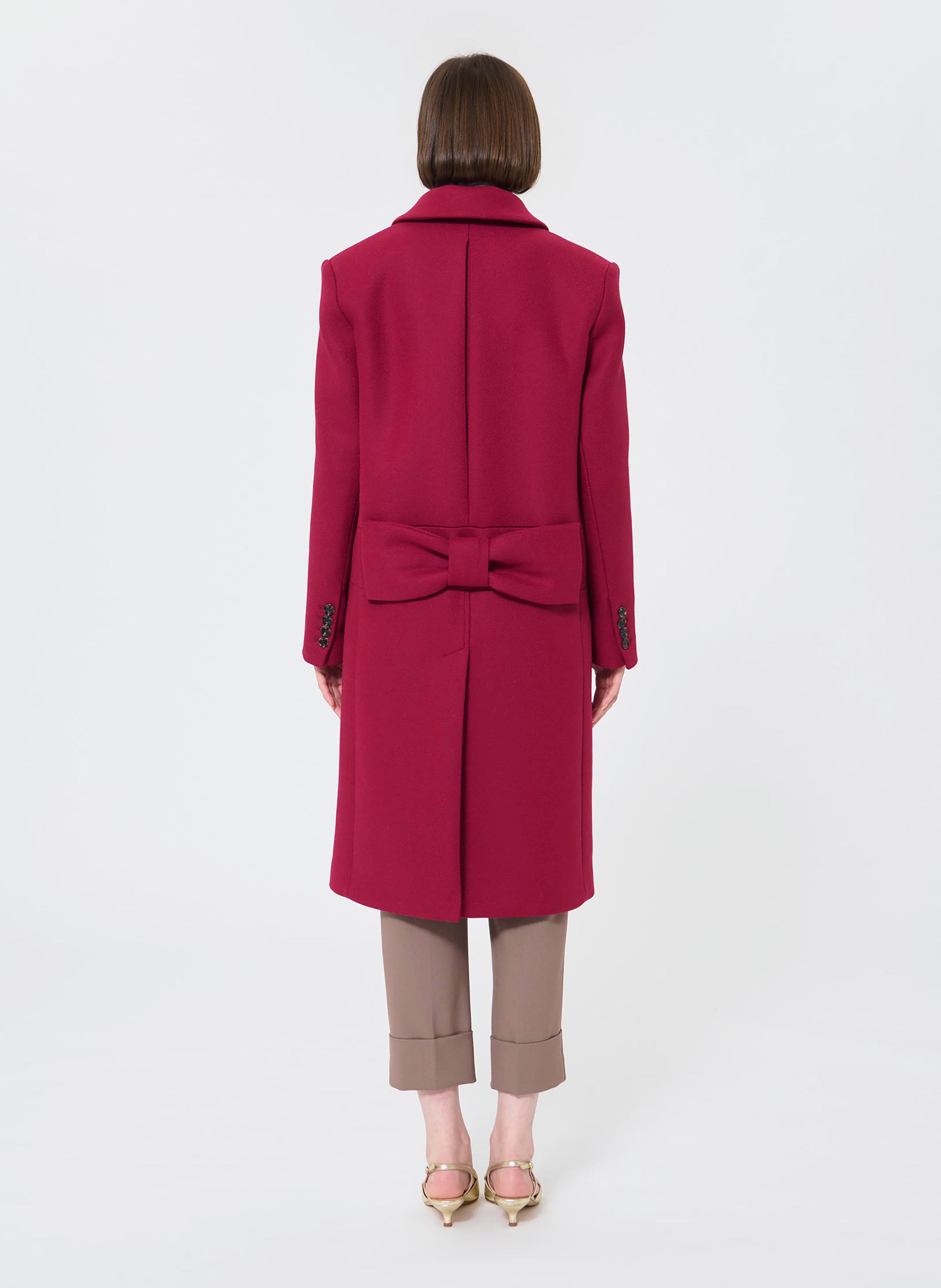Straight wool-blend coat with classic collar TARA JARMON Red