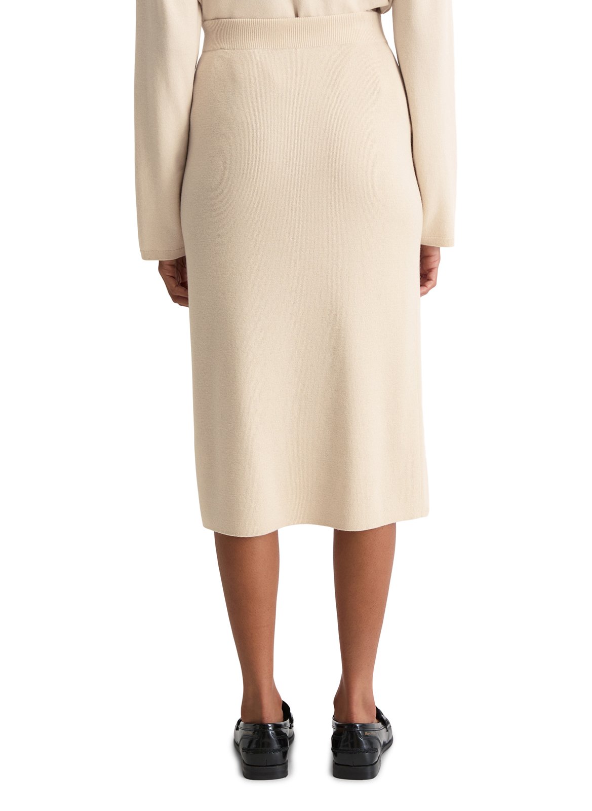 Falda midi recta lisa de lana mezclada MARC O'POLO Beige