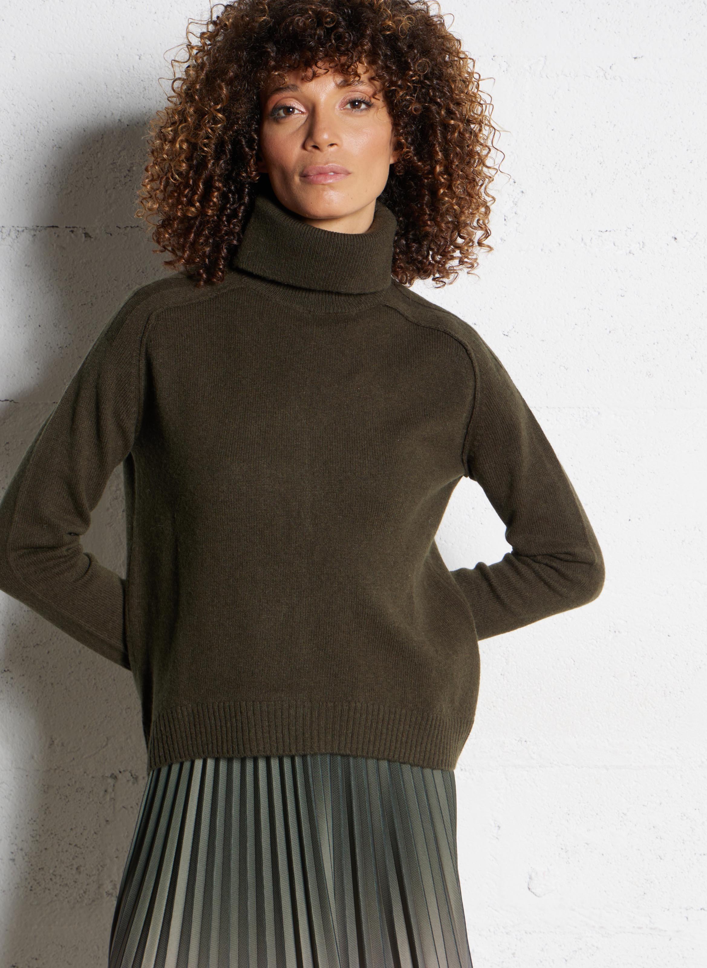 Pull col roulé en maille fantaisie MAISON 123 Vert