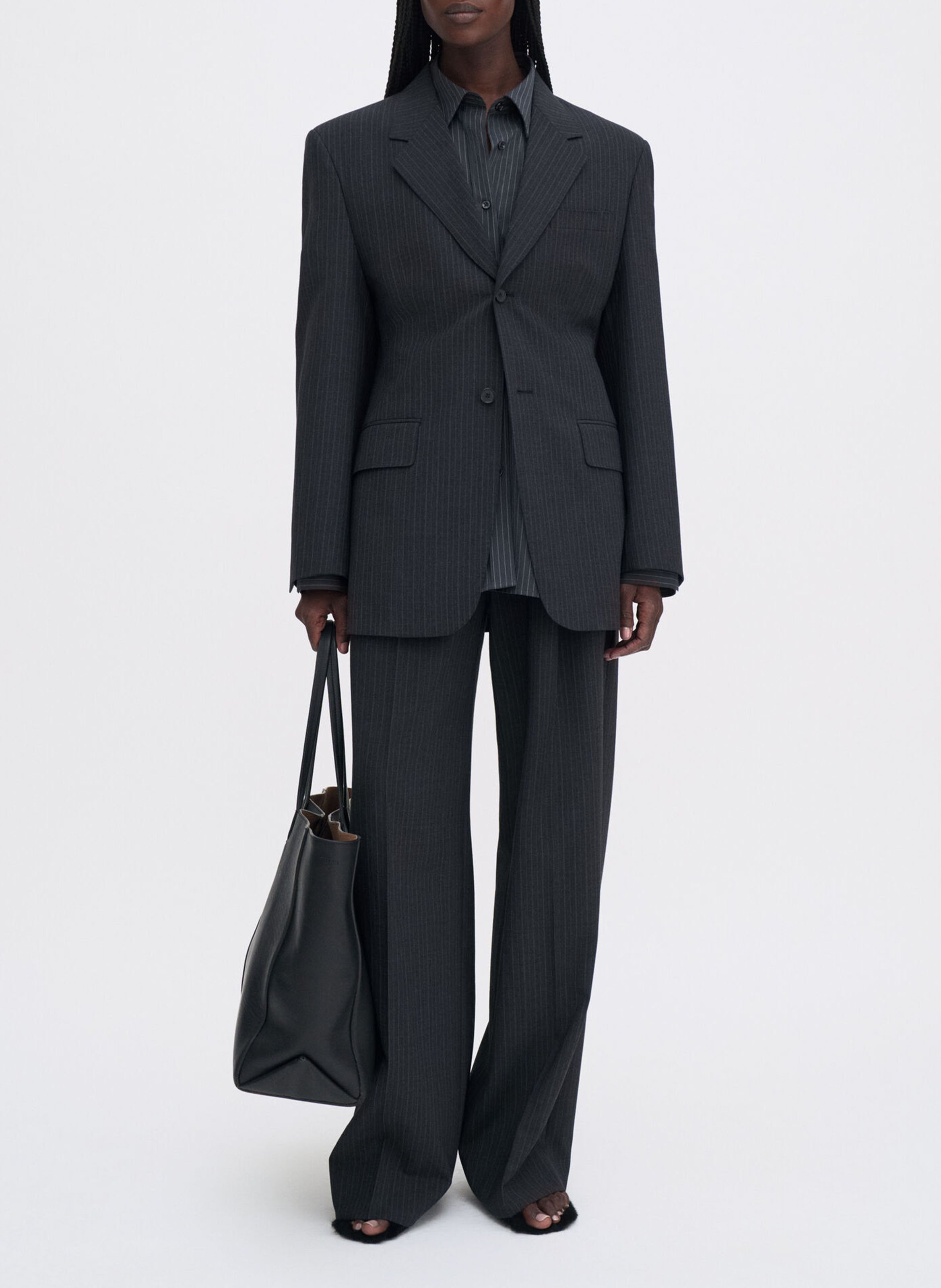 Fitted wool-blend suit jacket FILIPPA K Grey