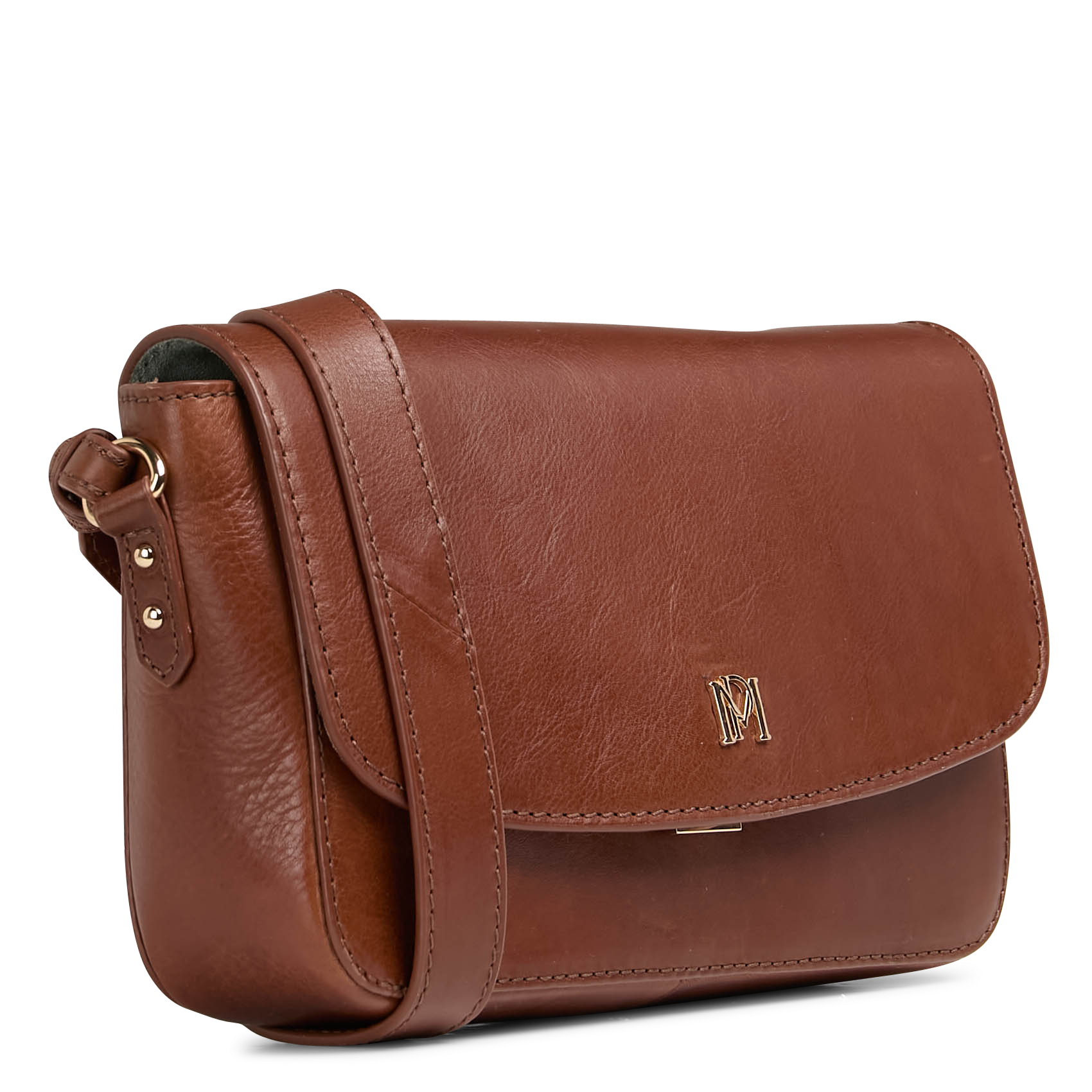 Plain leather shoulder bag PETITE MENDIGOTE Brown