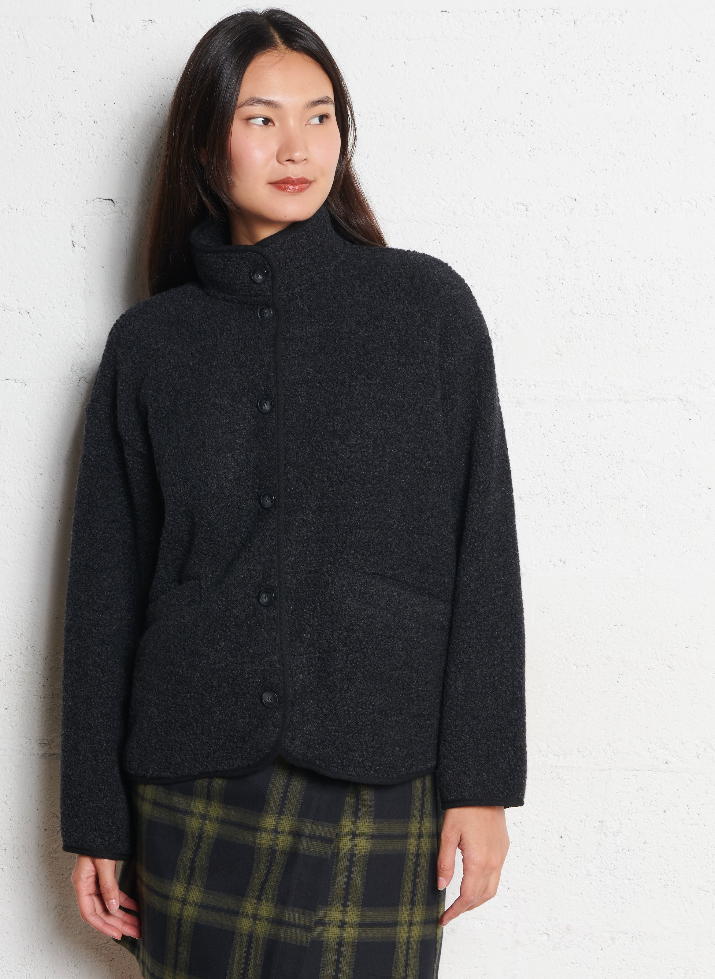 Oversized wool-blend jacket  DES PETITS HAUTS Grey