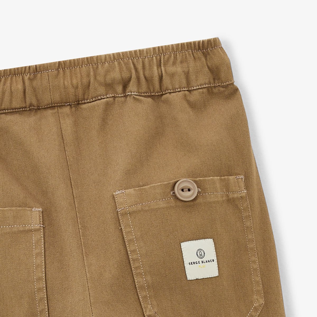 Boy&#039;s tapered cut pants with elastic waistband SERGE BLANCO Brown