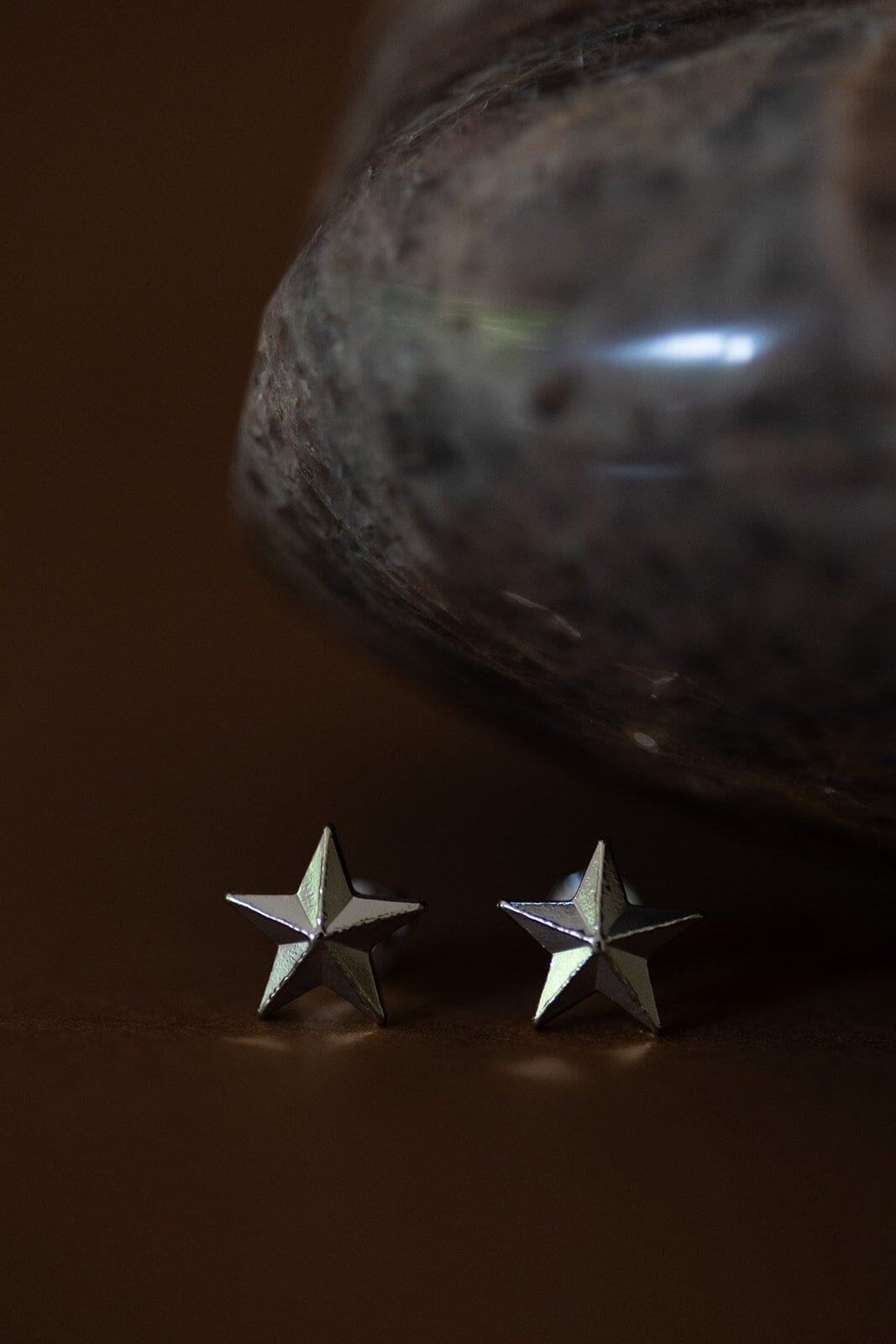 Small star stud earrings silver plated MONSIEUR SIMONE Silver