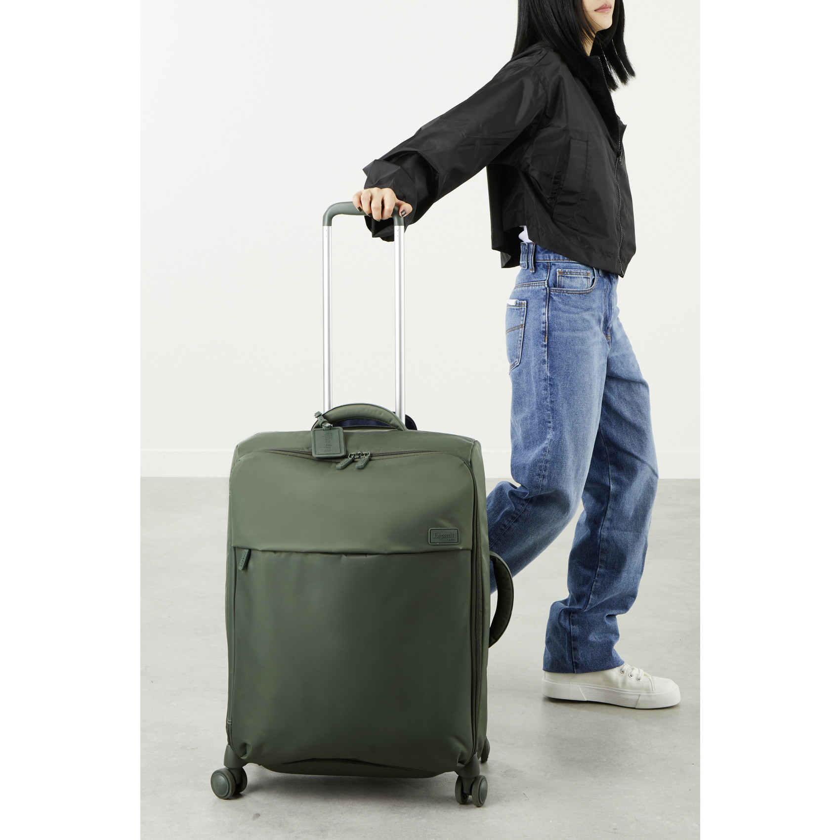Feather suitcase 4 wheels size M LIPAULT Green