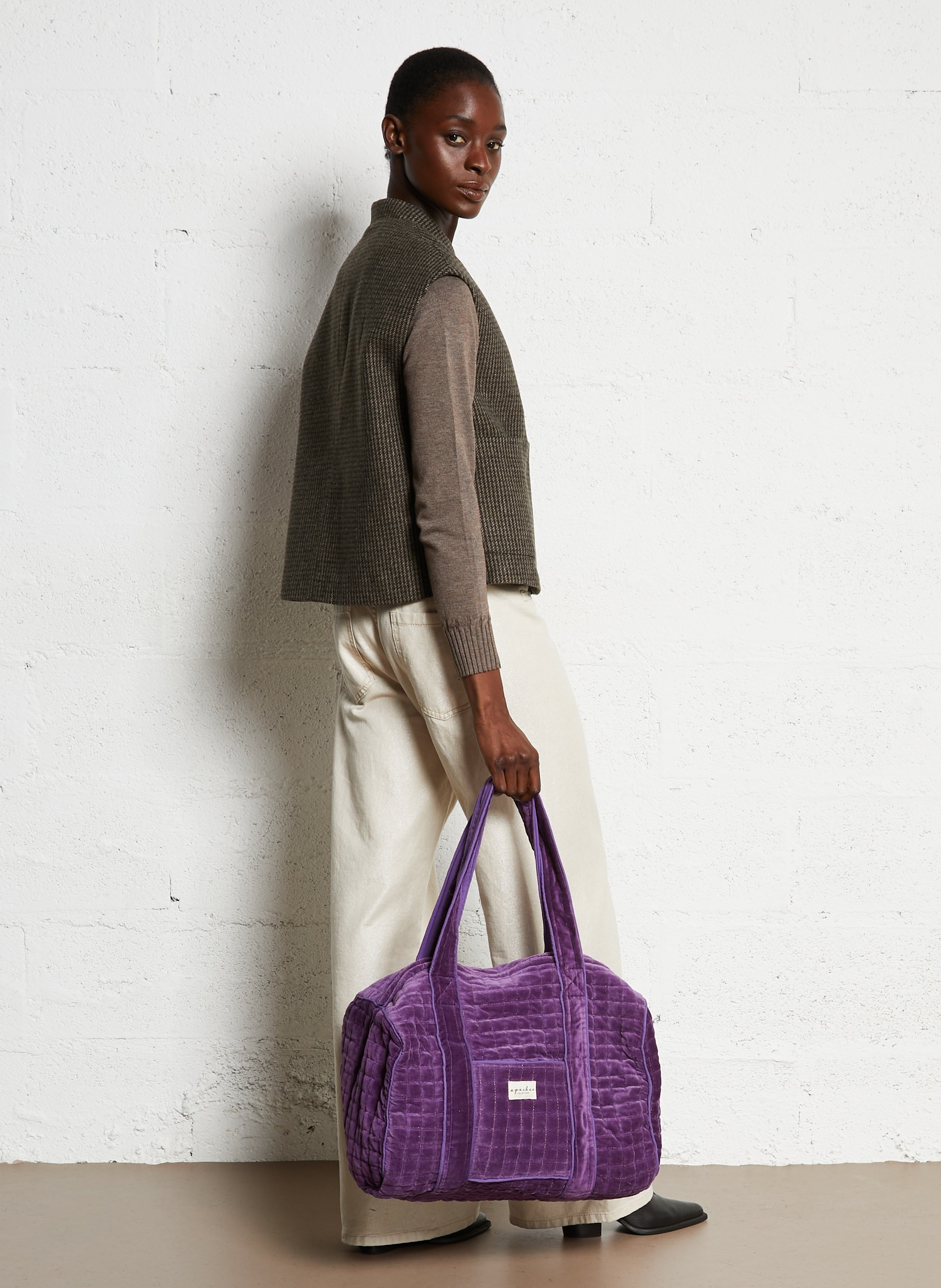 Cotton weekend bag APACHES COLLECTIONS Purple