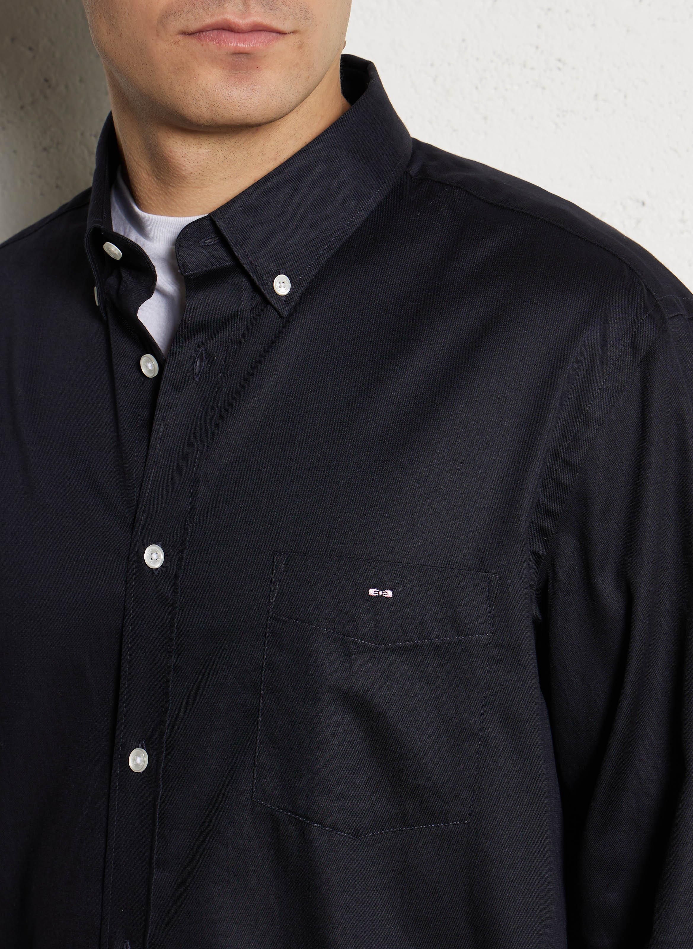 Solid straight button-up shirt EDEN PARK Blue