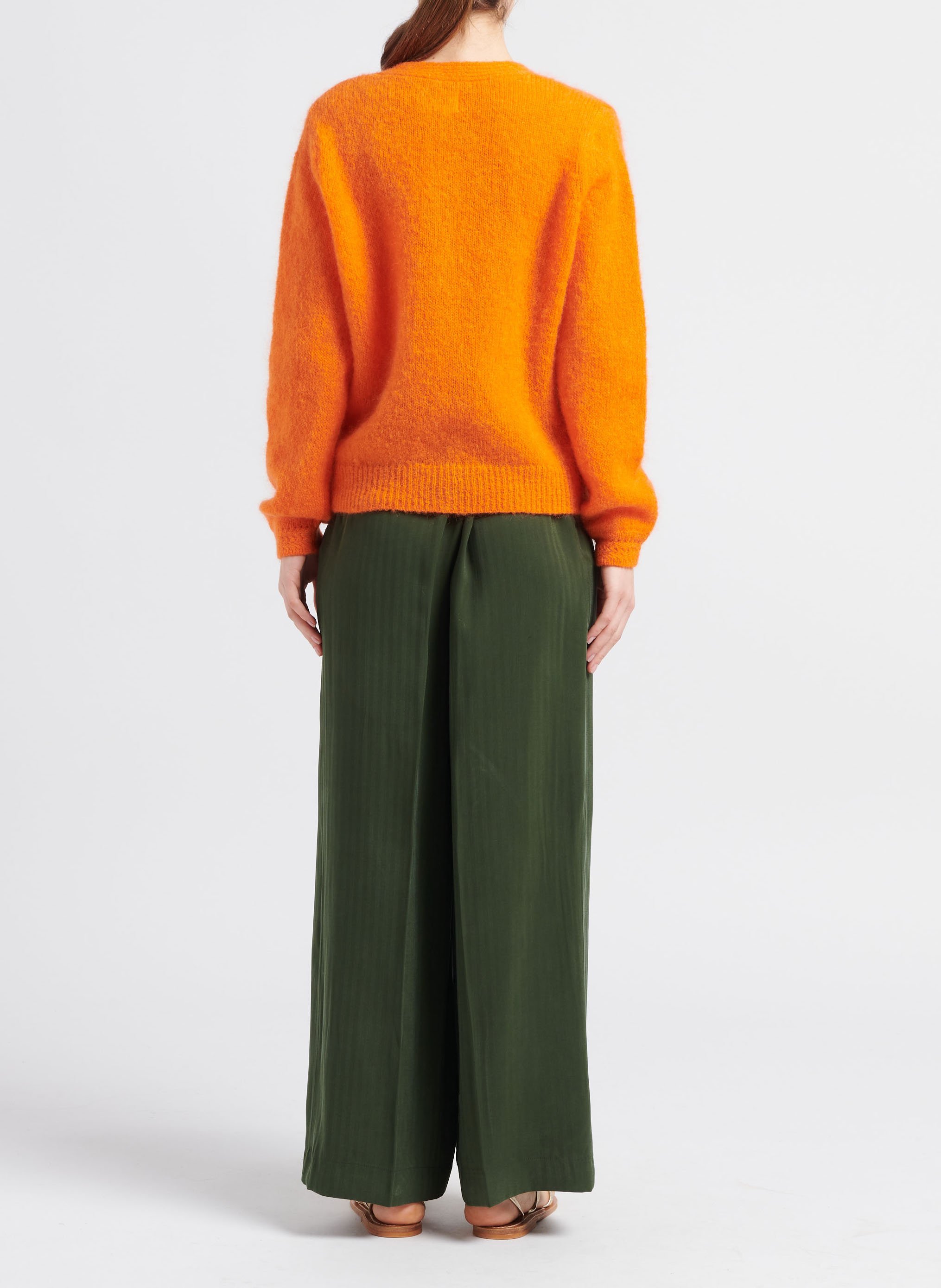 Pantalon ample à rayures OBJECT Vert