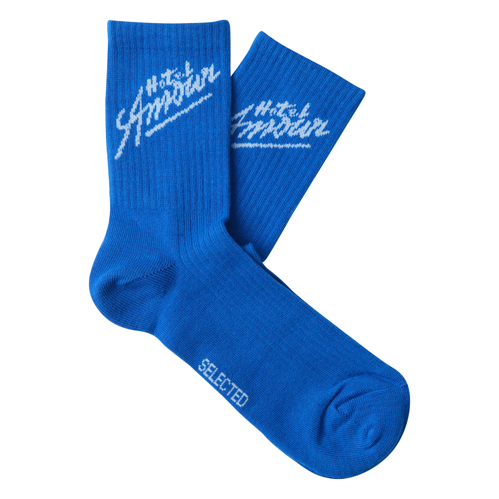 Organic cotton-blend socks SELECTED Blue
